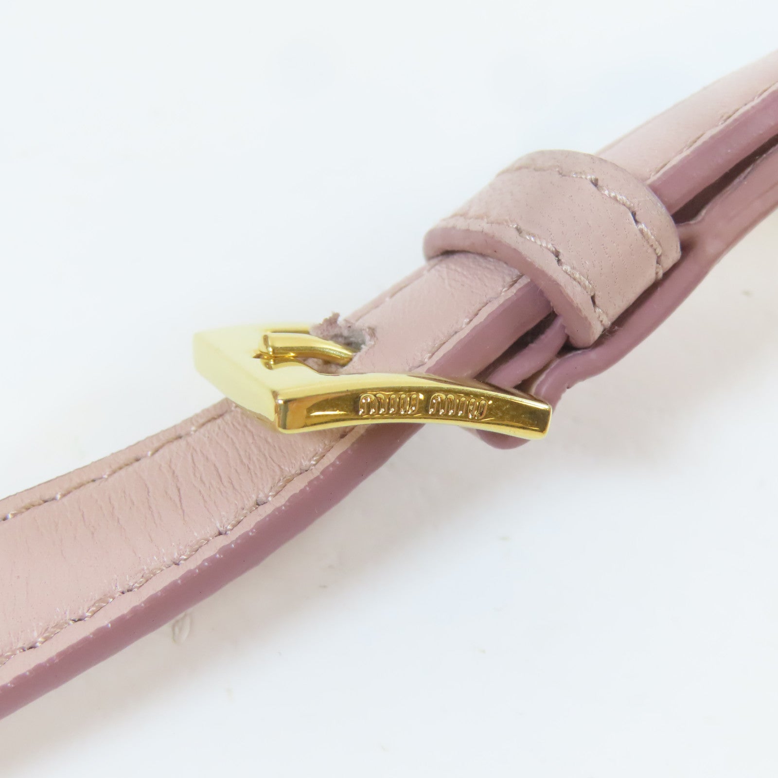 Miu Miu 皮革2 Way Shoulder金扣手挽肩背兩用袋粉紅色