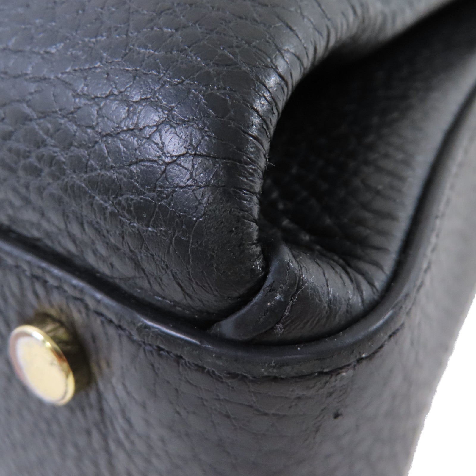 GUCCI 牛皮皮革Interlocking G Shoulder Bag金扣手挽肩背兩用袋黑色