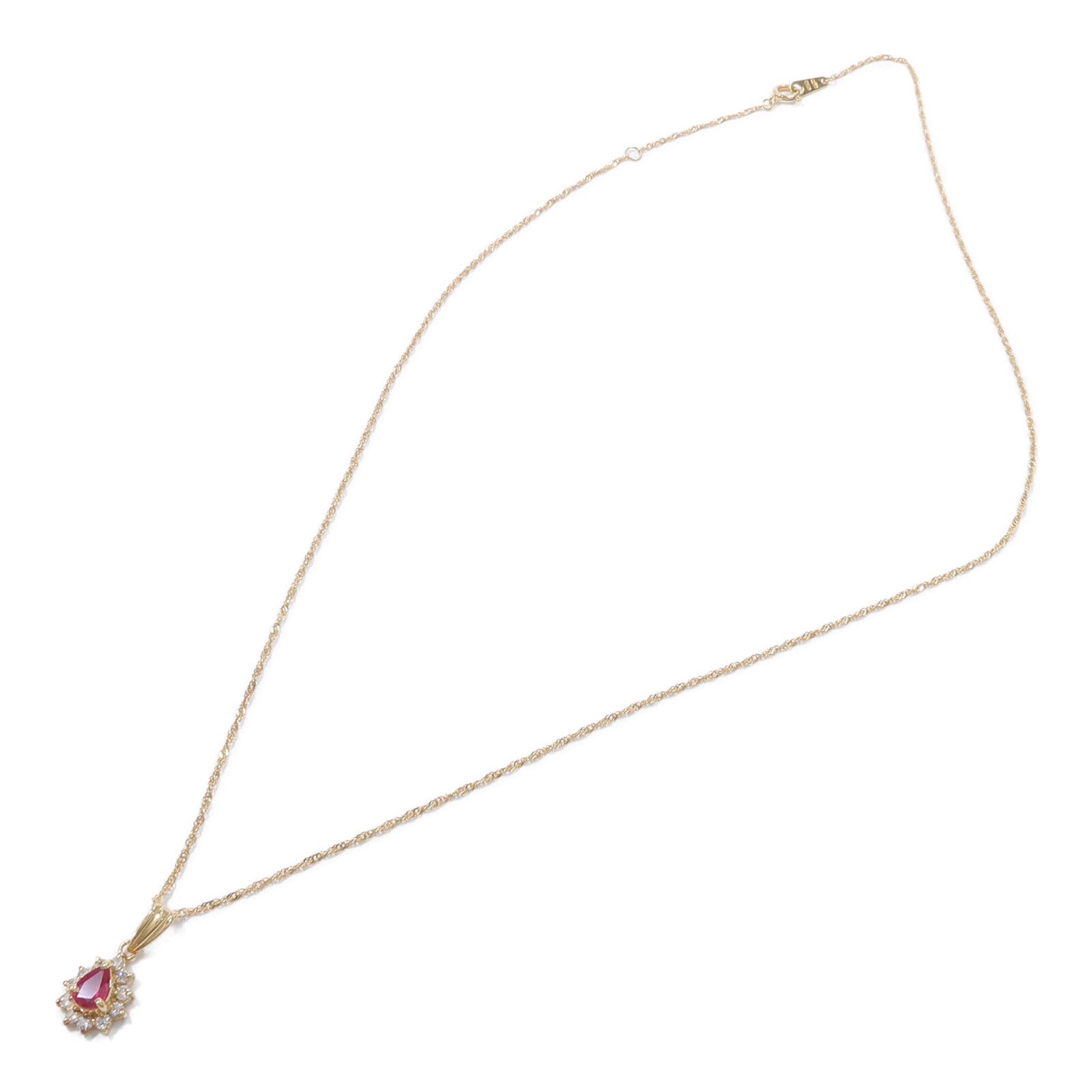 JEWELRY 18K黃金Ruby Diamond Necklace紅寶石/鑽石項鍊