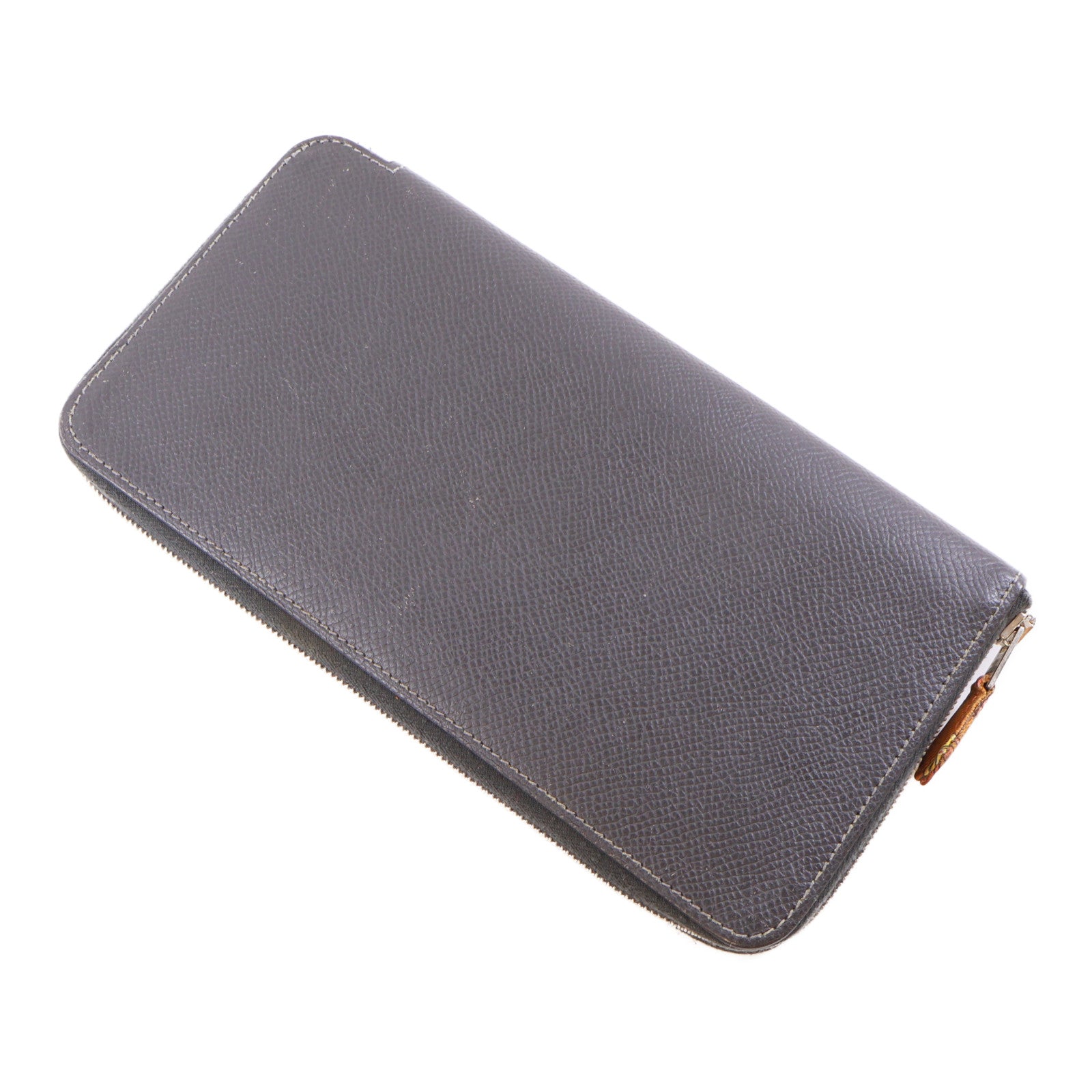 HERMES Veau Epsom皮革Silk In Classic Long Wallet銀扣長錢包灰色