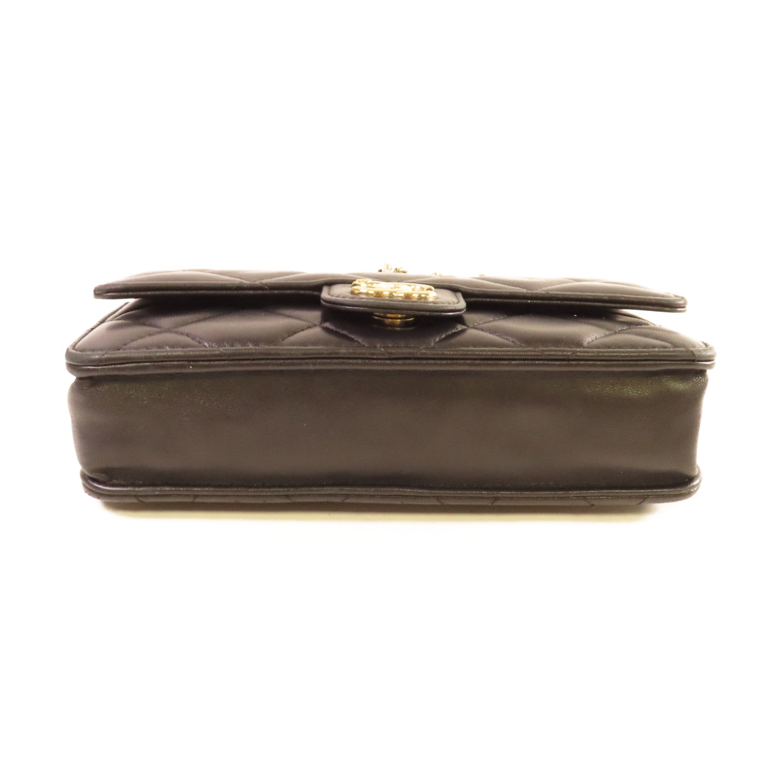 CHANEL 菱格羊皮皮革WOC 2Way Chain Shoulder Bag金扣手挽肩背兩用袋黑色