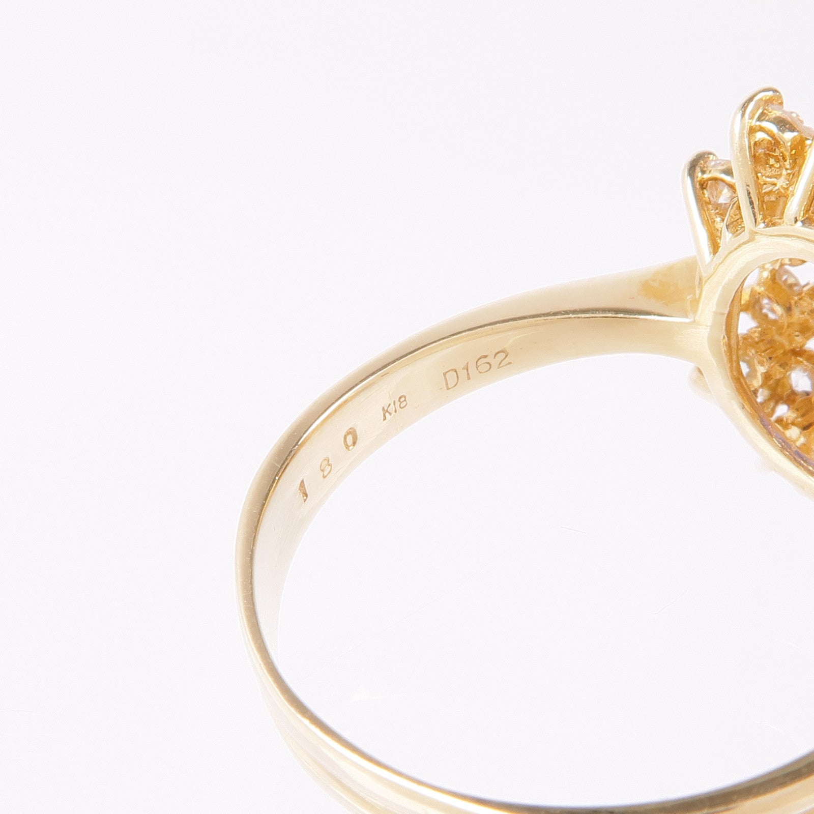 JEWELRY 【激減優惠】18K黃金Sapphire/Diamond Ring藍寶石/鑽石戒指US#9