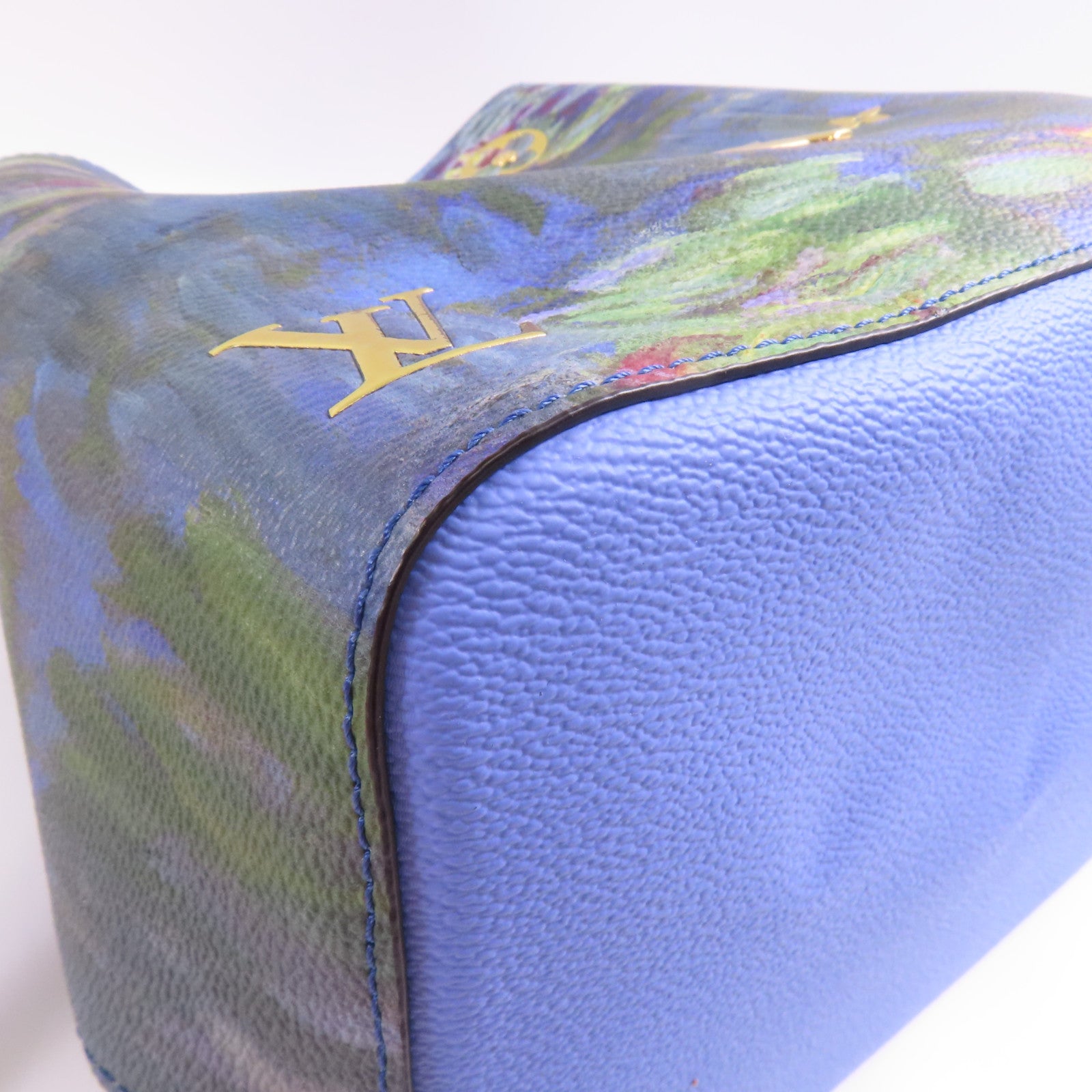 LOUIS VUITTON Masters Collection Neo Noe MM Monet金扣肩背袋藍色