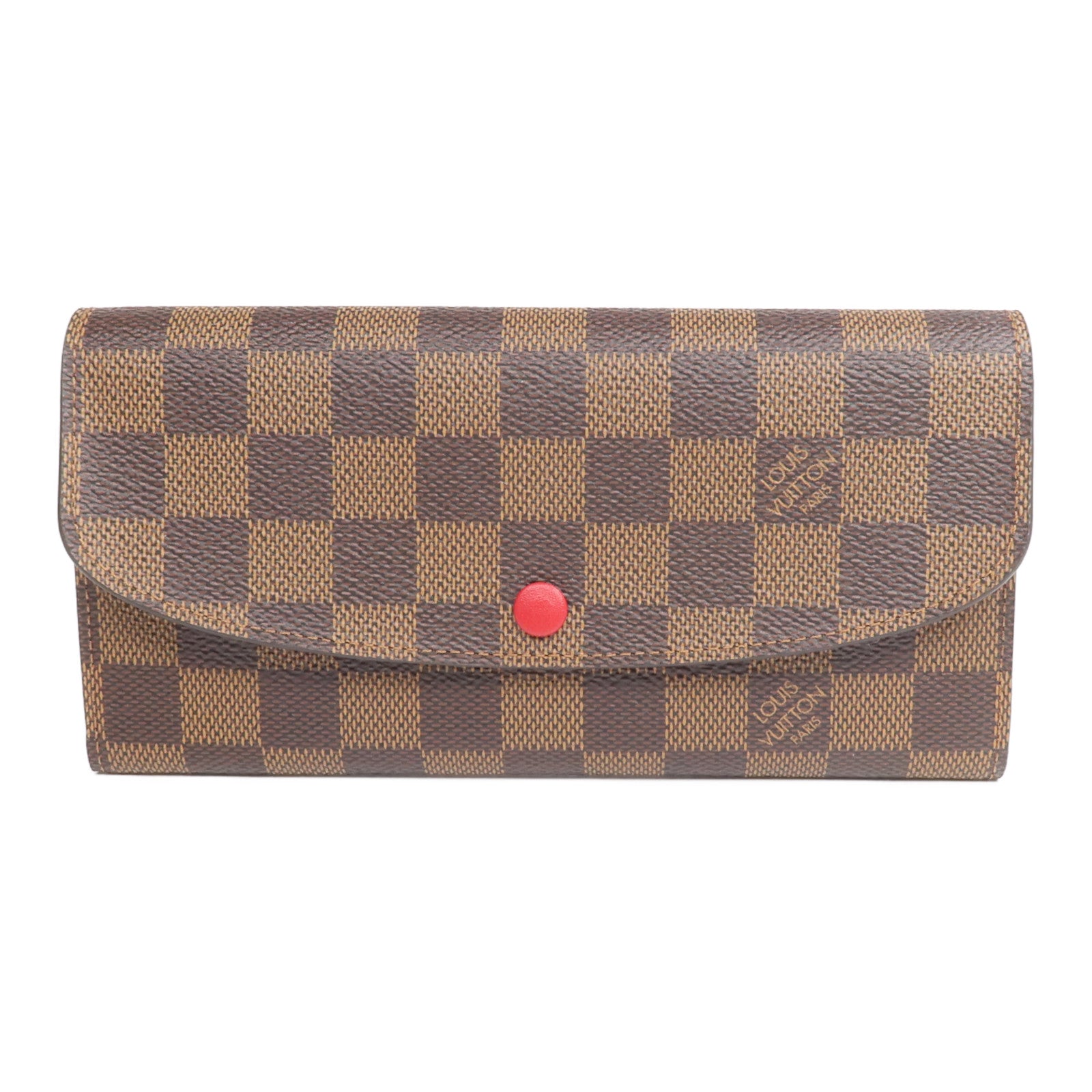 LOUIS VUITTON Damier Portefeuille Emilie Long Wallet金扣長錢包