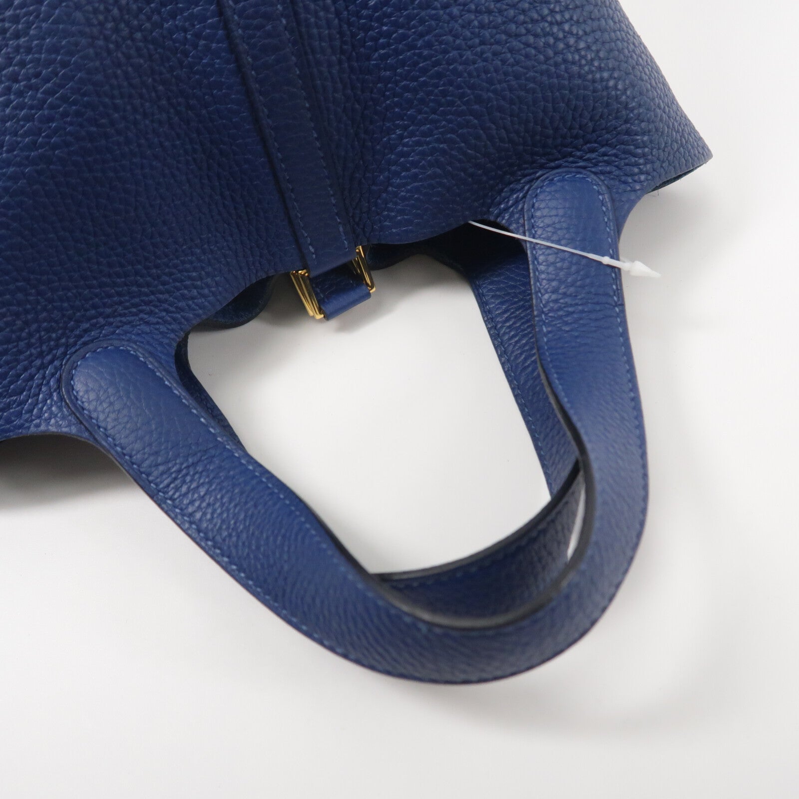 HERMES Clemence皮革Picotin PM手挽袋Deep Blue