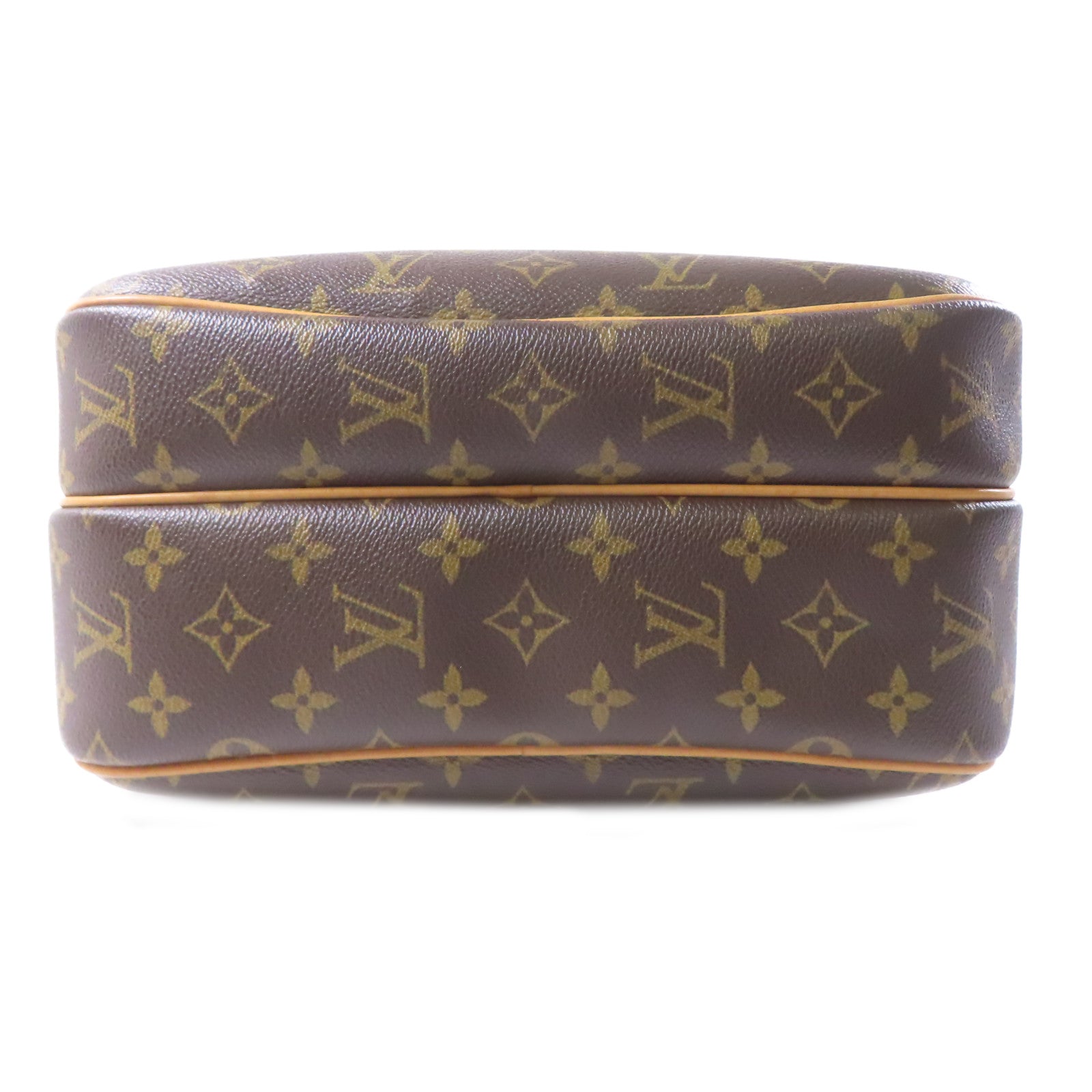 LOUIS VUITTON Monogram Reporter PM金扣肩背袋棕色