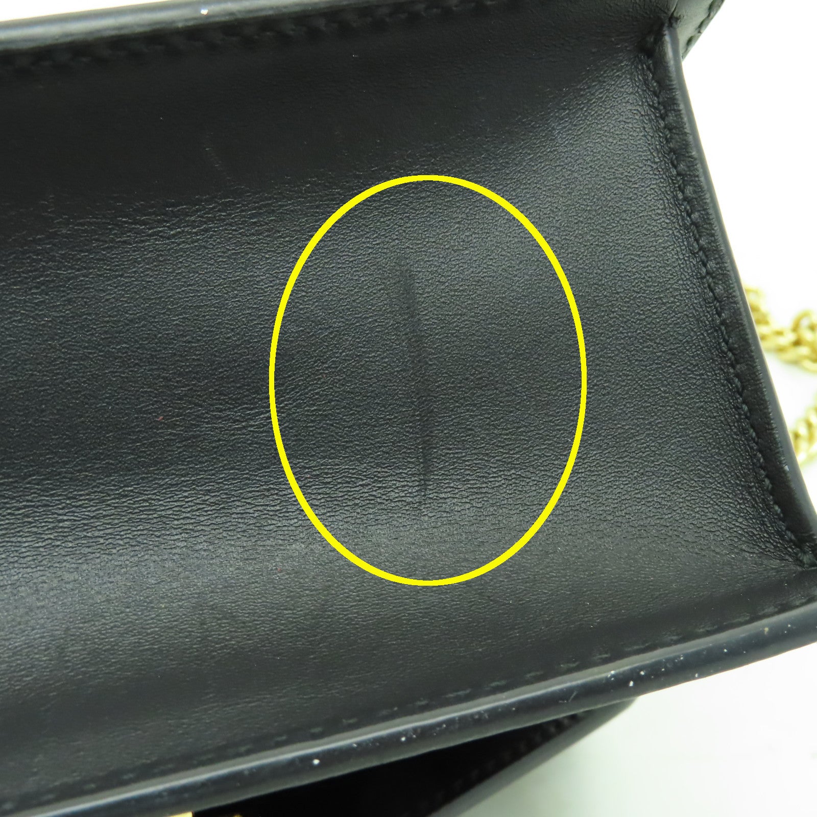 GUCCI 牛皮皮革Sylvie Mini金扣鏈帶肩背袋黑色