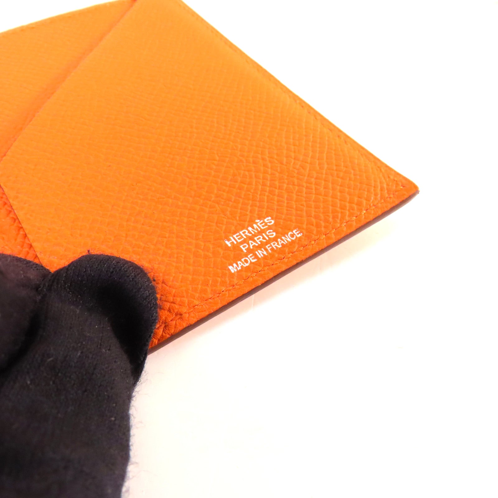 HERMES Epsom皮革Card Case卡片套Orange橙色