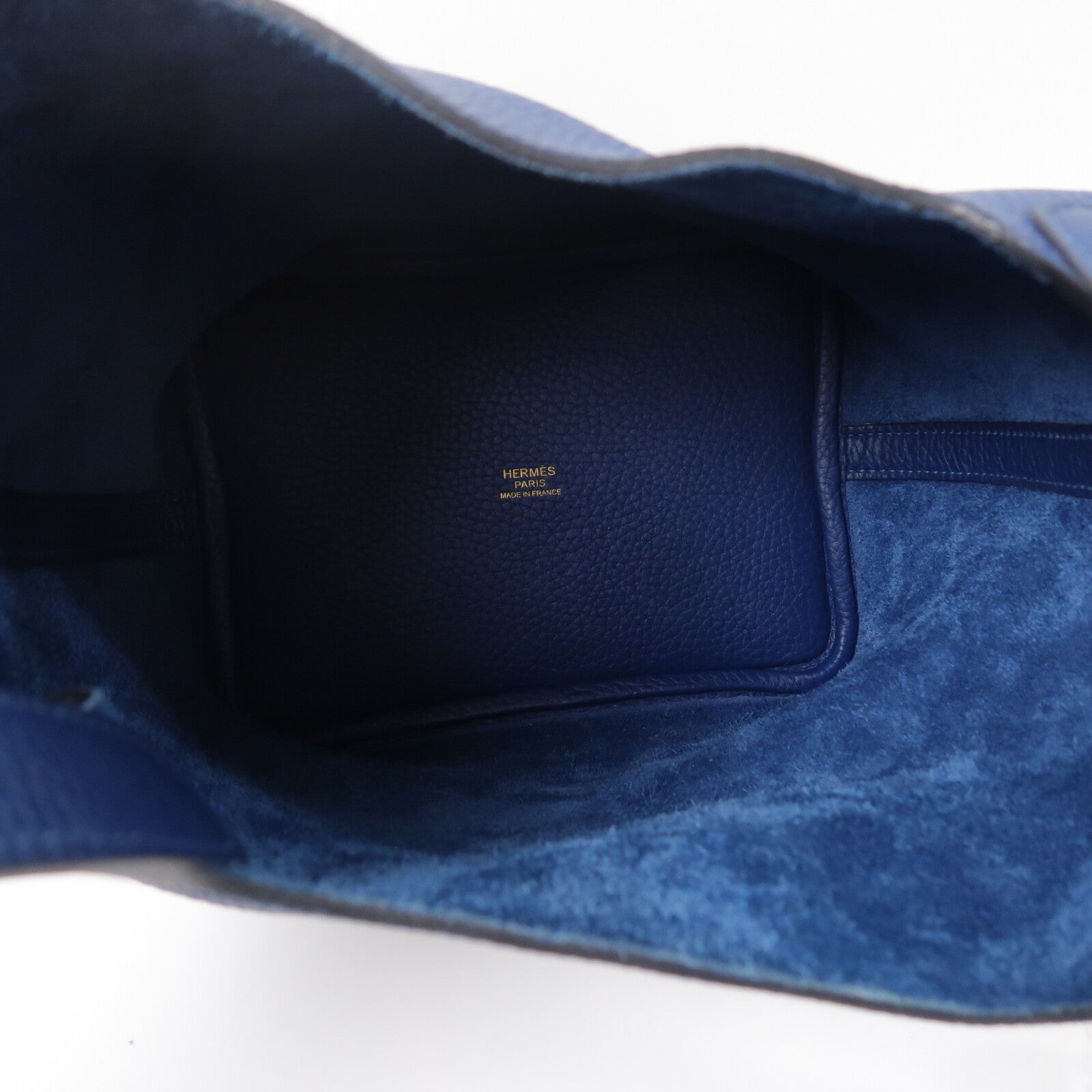 HERMES Clemence皮革Picotin PM手挽袋Deep Blue