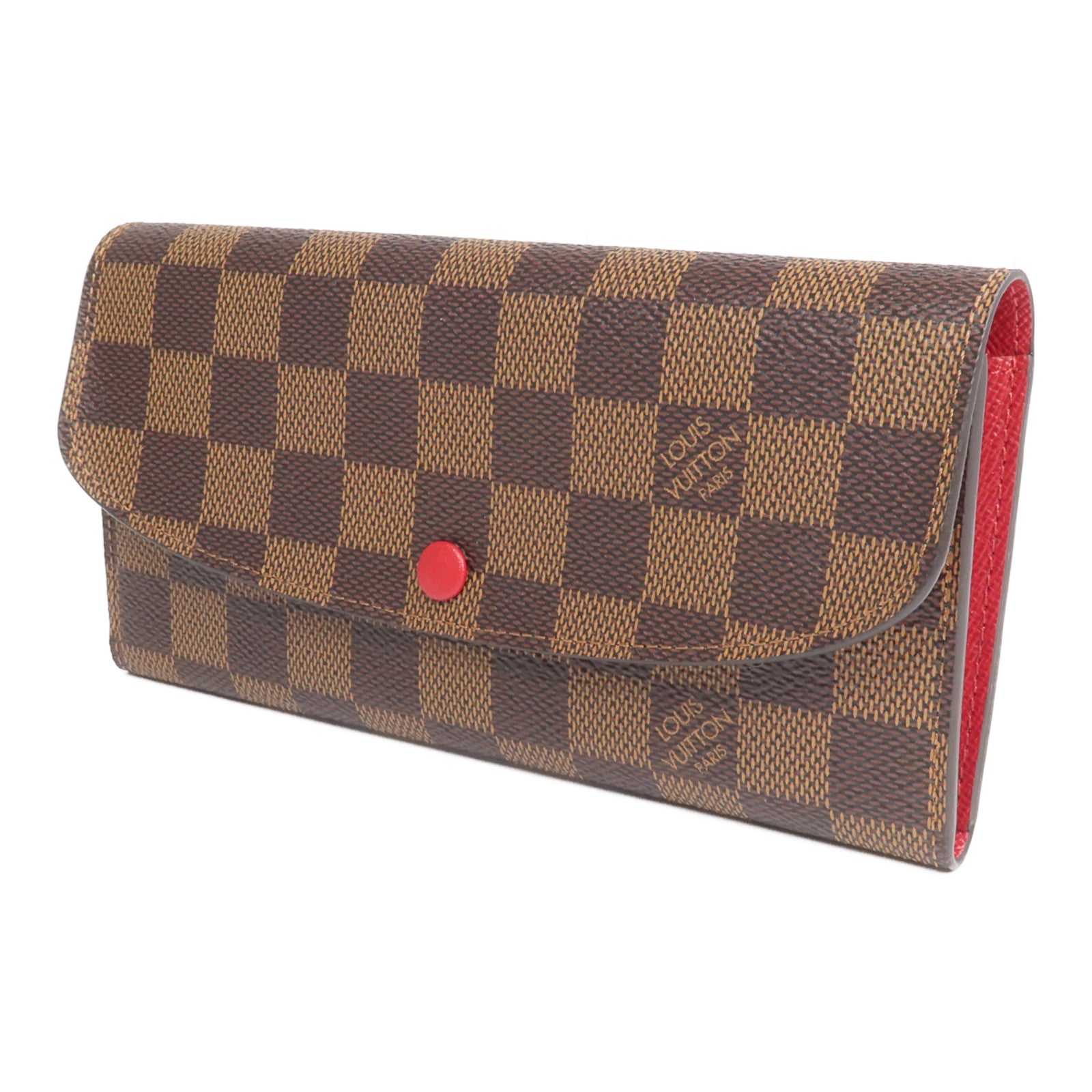 LOUIS VUITTON Damier Portefeuille Emilie Long Wallet金扣長錢包