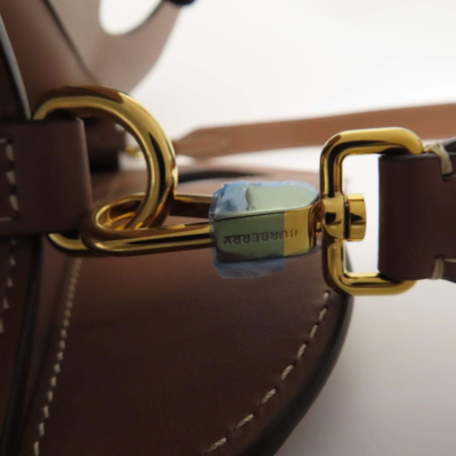 BURBERRY 帆布2Way Shoulder金扣手挽肩背兩用袋白色/啡色