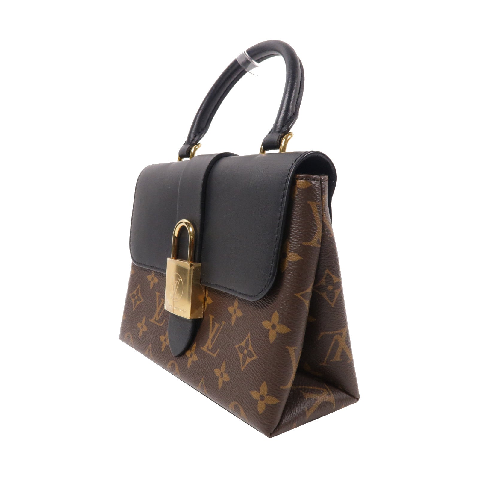 LOUIS VUITTON Monogram/牛皮皮革LockyBB金扣手挽肩背兩用袋黑色