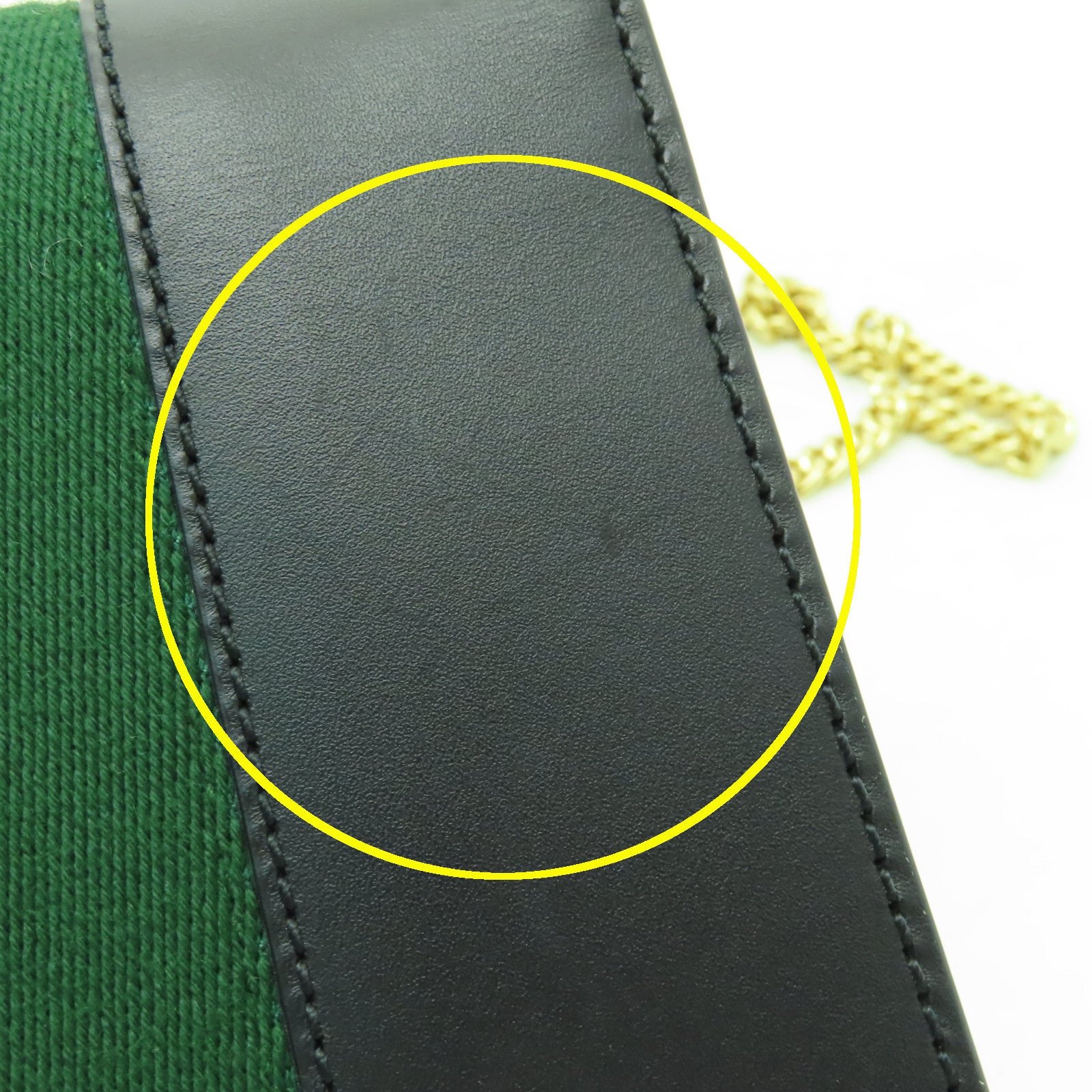 GUCCI 牛皮皮革Sylvie Mini金扣鏈帶肩背袋黑色