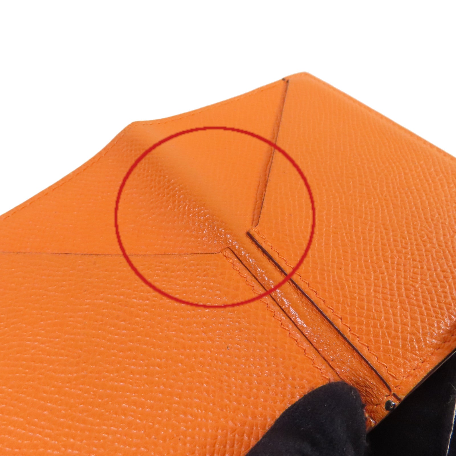 HERMES Epsom皮革Card Case卡片套Orange橙色