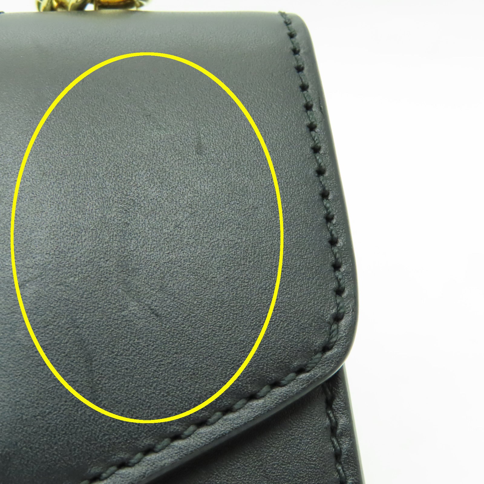 GUCCI 牛皮皮革Sylvie Mini金扣鏈帶肩背袋黑色