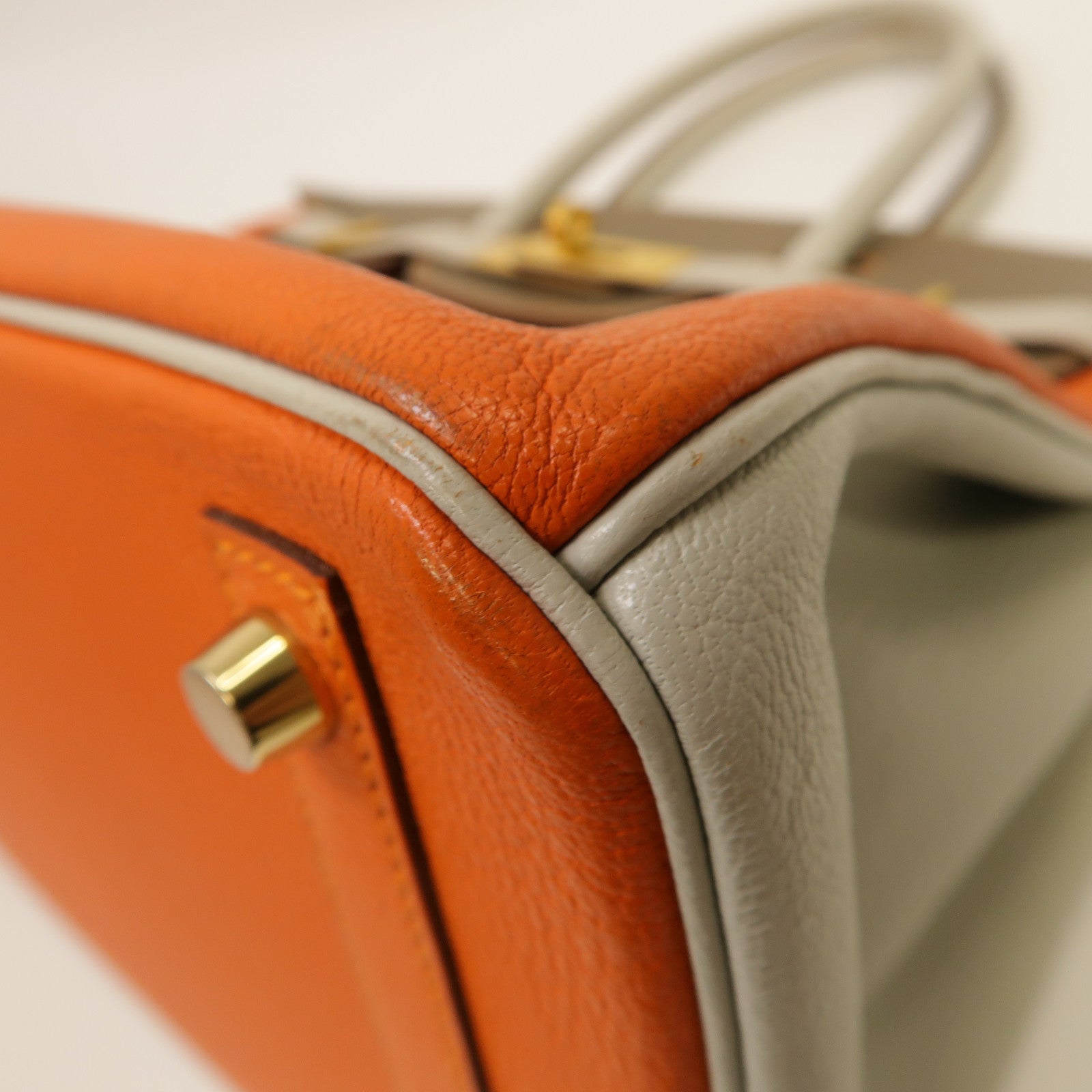 HERMES Chevre皮革Birkin 30金扣手挽袋大象灰色