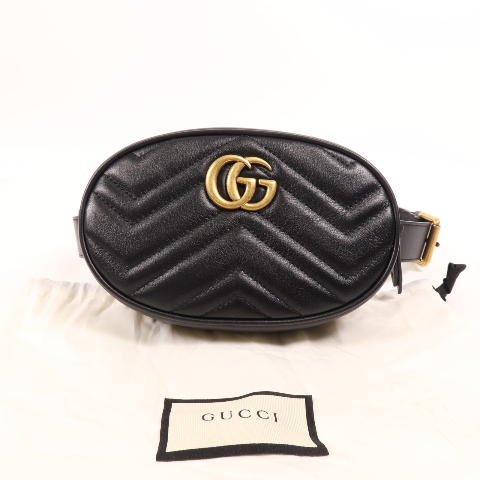 GUCCI 【激減優惠】牛皮皮革GG Marmont Waist金扣腰包