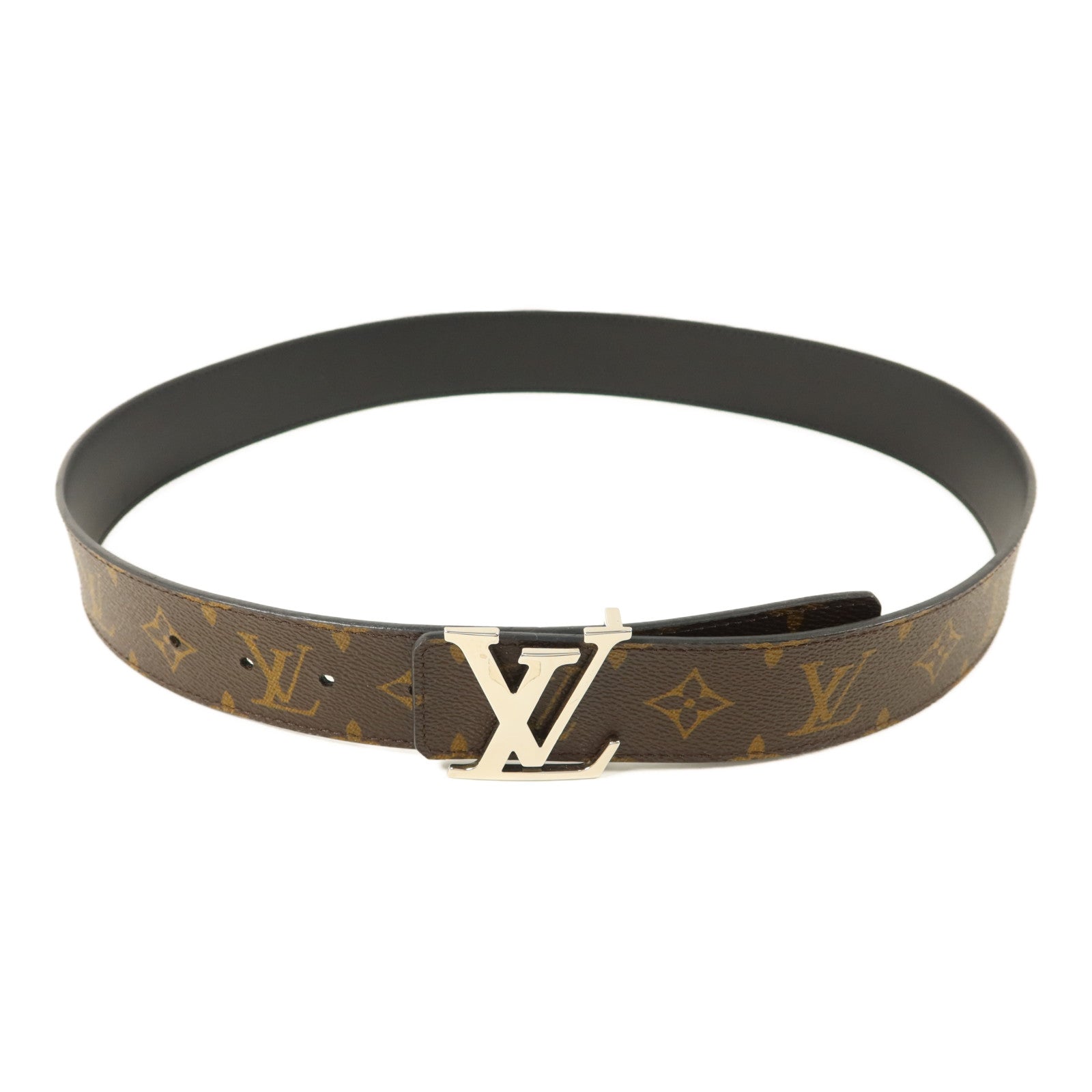 LOUIS VUITTON Monogram Belt銀扣皮帶