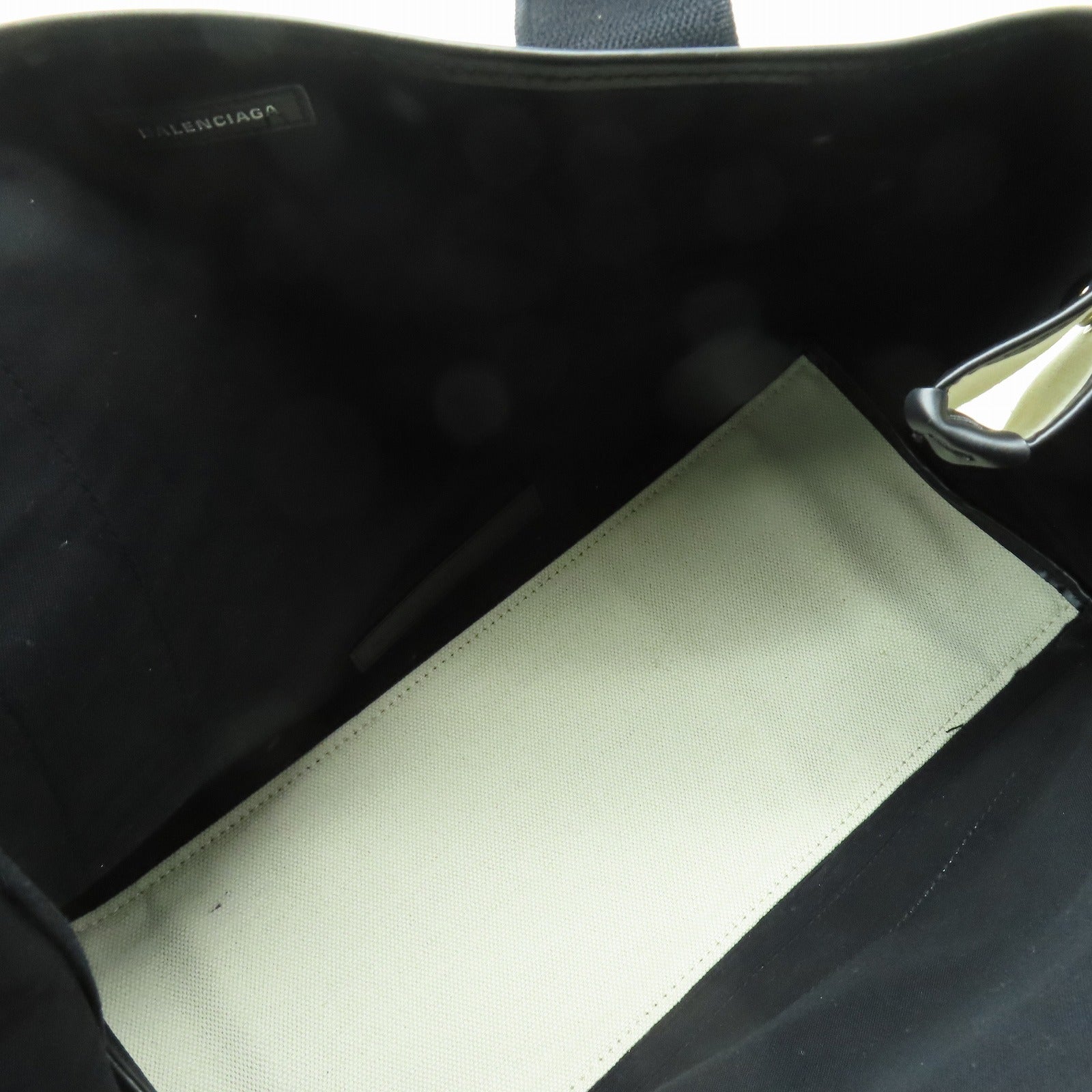 BALENCIAGA 【激減優惠】帆布Tote Bag銀扣手挽袋白色/黑色