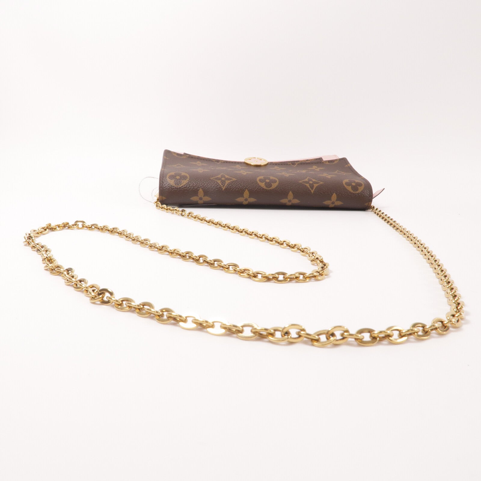 LOUIS VUITTON Monogram Flore Chain Wallet鏈帶肩背袋