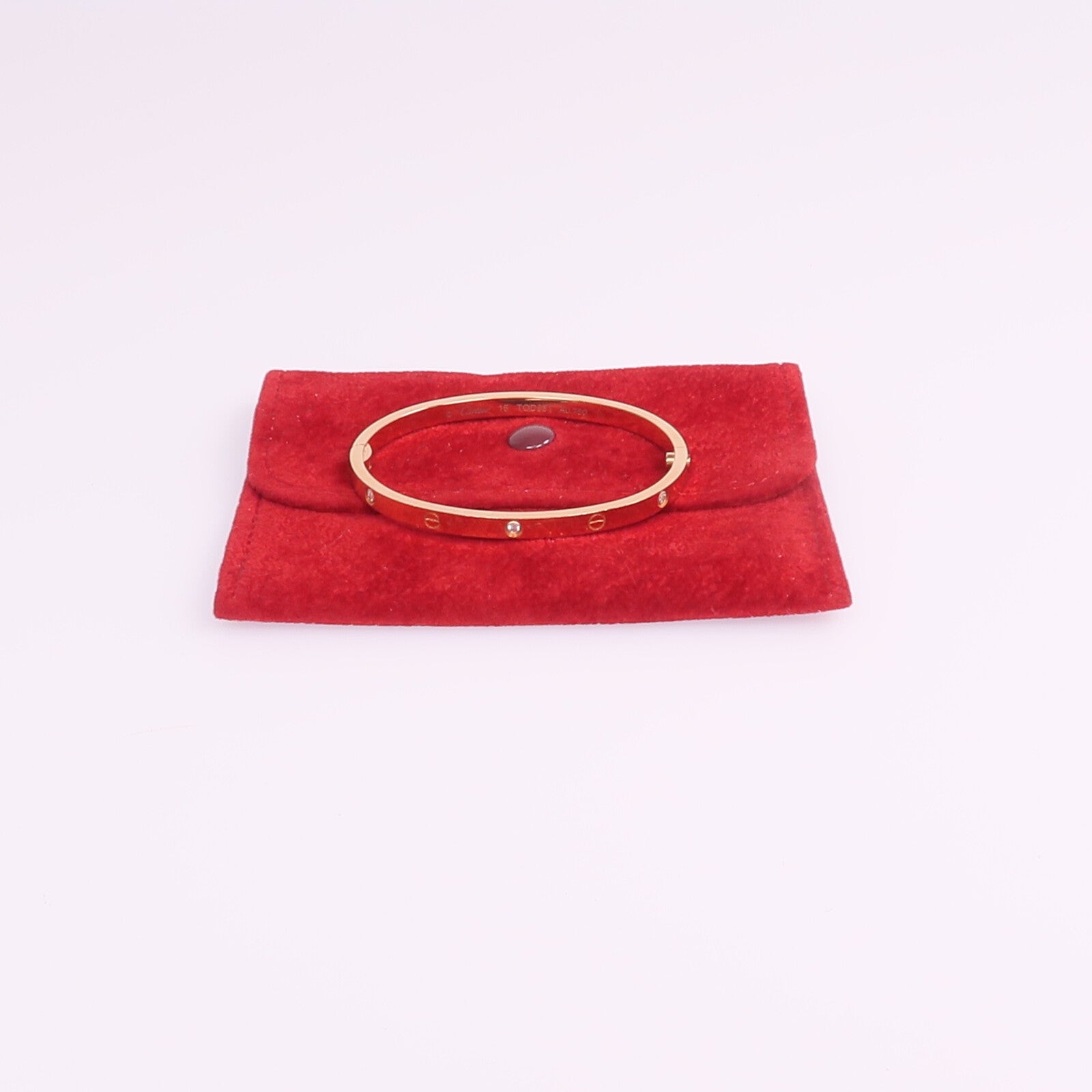 CARTIER 18K玫瑰金Love Bracelet Small Model 6 Diamonds鑽石手鐲Cartier#15