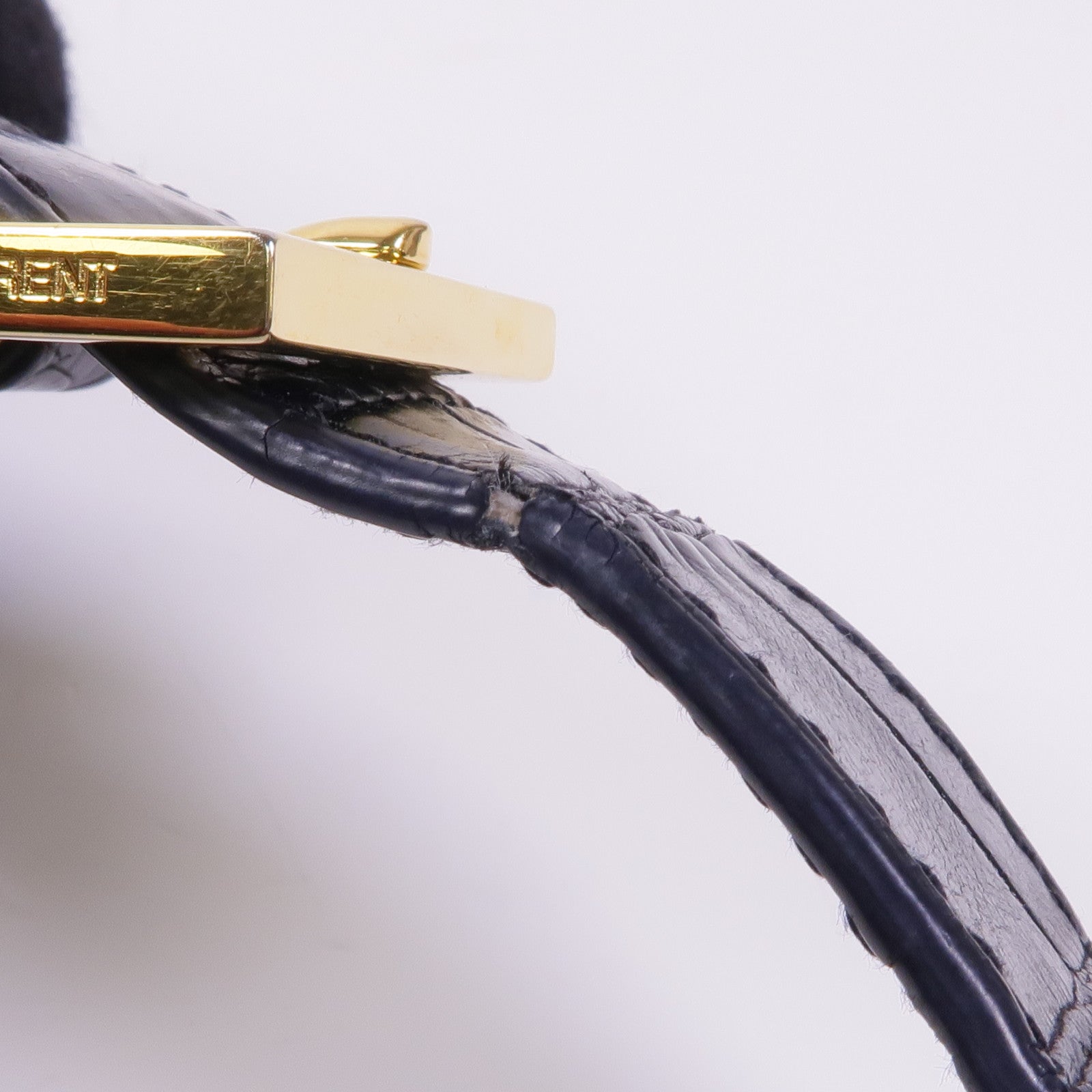 SAINT LAURENT 鱷魚皮革Classic Universite金扣肩背袋