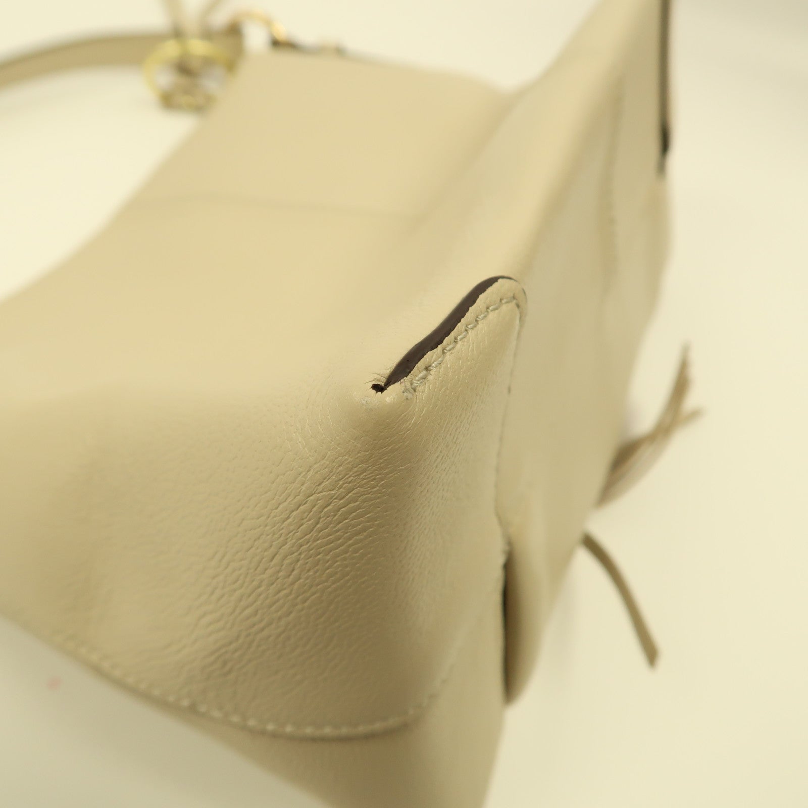 SEE BY CHLOE 牛皮皮革Shoulder Bag金扣手挽肩背兩用袋米色