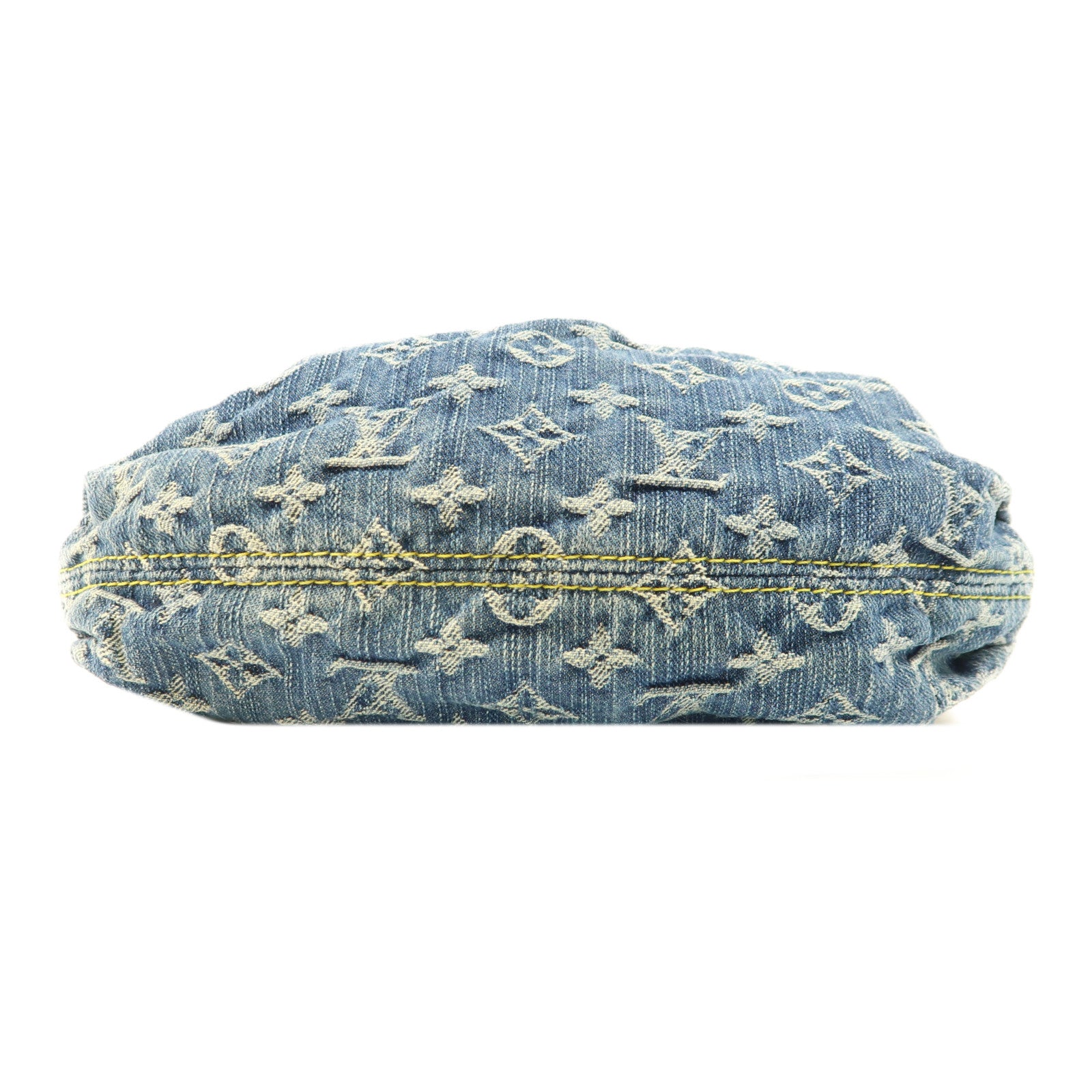 LOUIS VUITTON Monogram Denim Pleaty金扣手挽袋