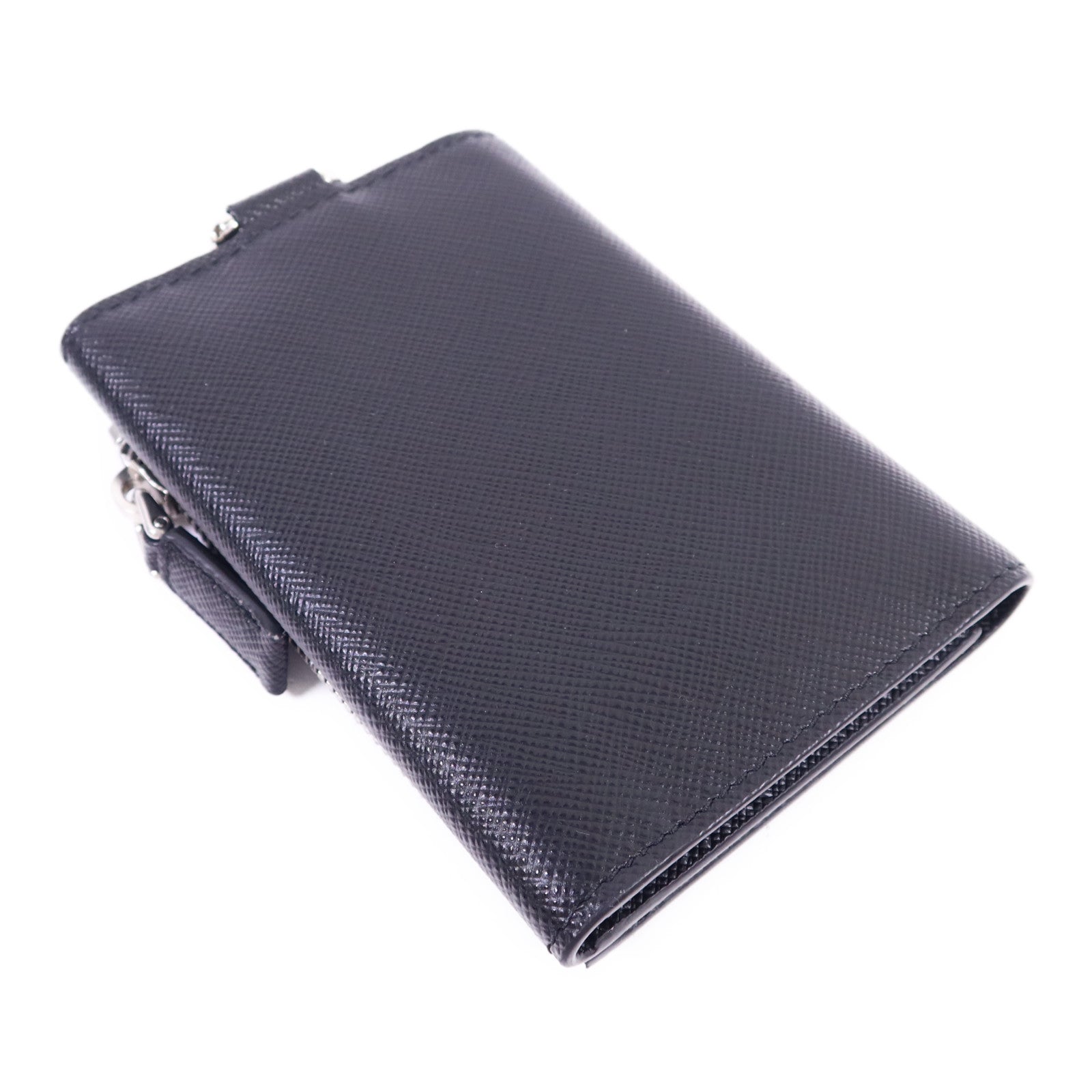 PRADA Saffiano皮革Trifold Wallet銀扣錢包