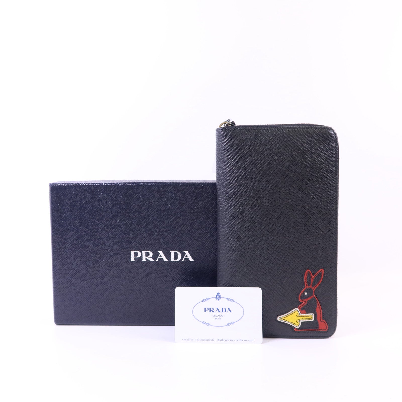 PRADA 【激減優惠】牛皮皮革Long Zip Wallet銀扣長錢包