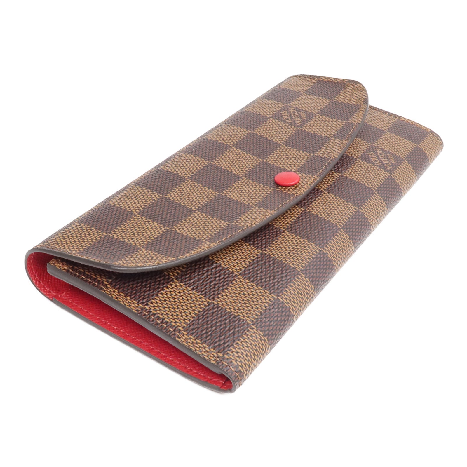 LOUIS VUITTON Damier Portefeuille Emilie Long Wallet金扣長錢包