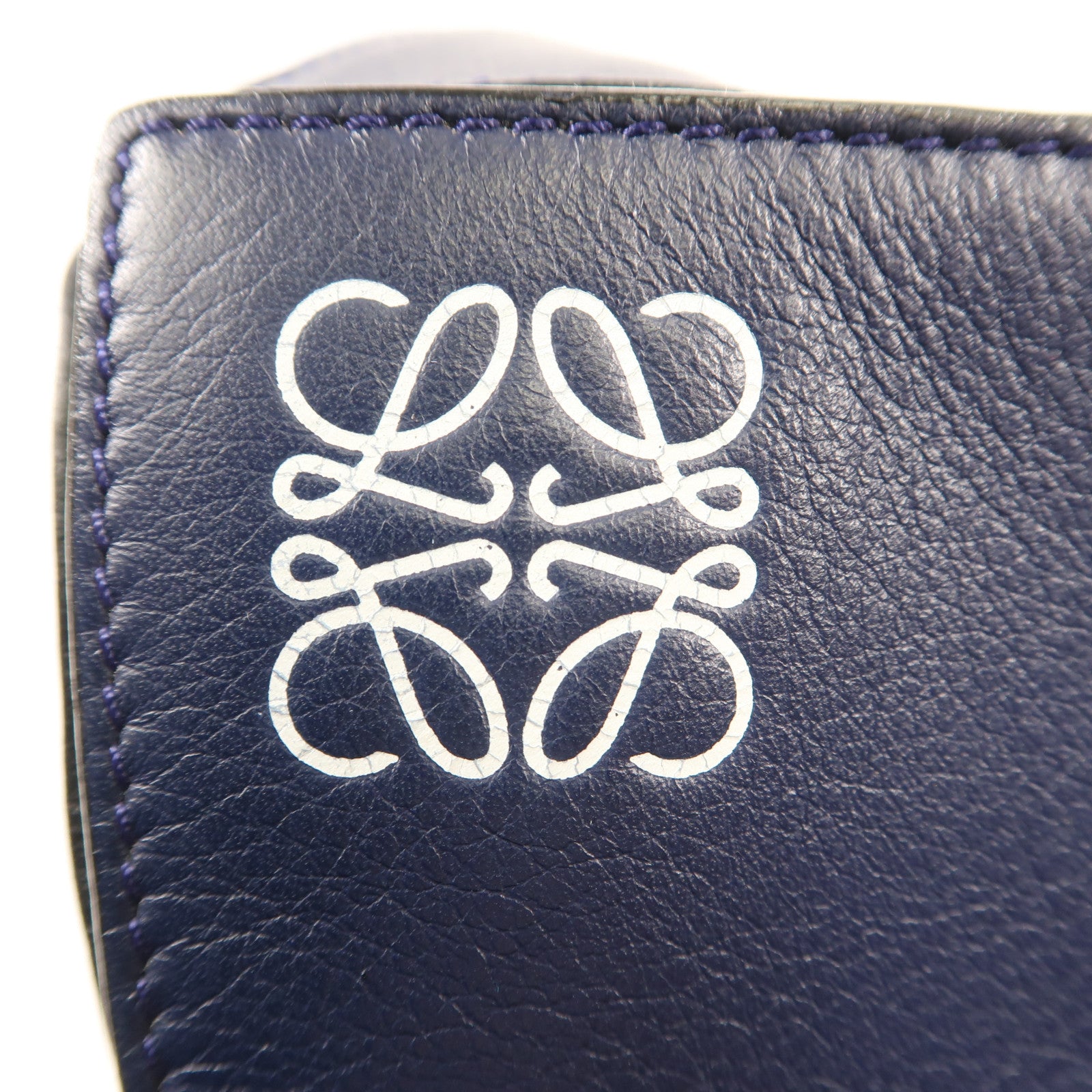 LOEWE 牛皮皮革Puzzle Large銀扣手挽肩背兩用袋