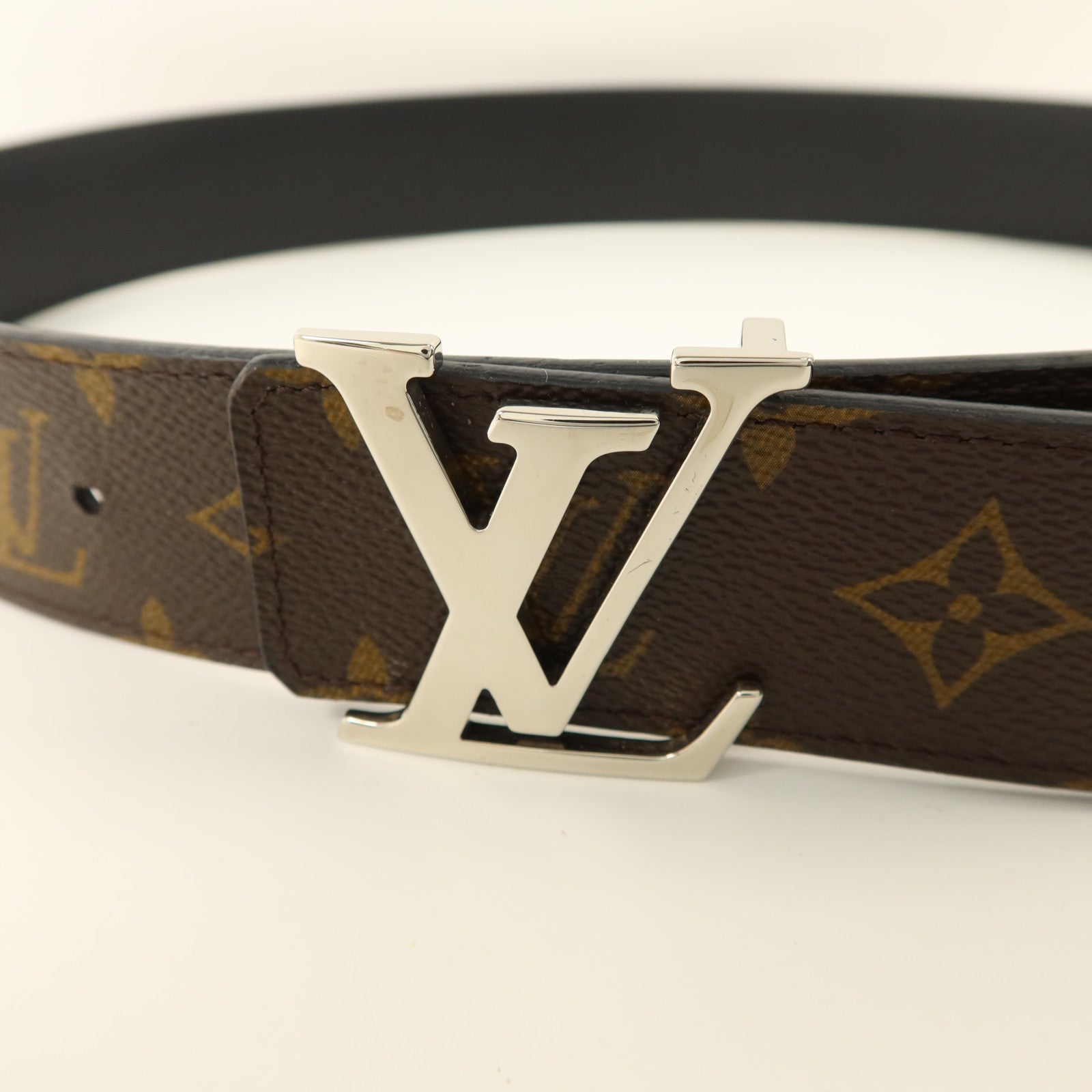 LOUIS VUITTON Monogram Belt銀扣皮帶
