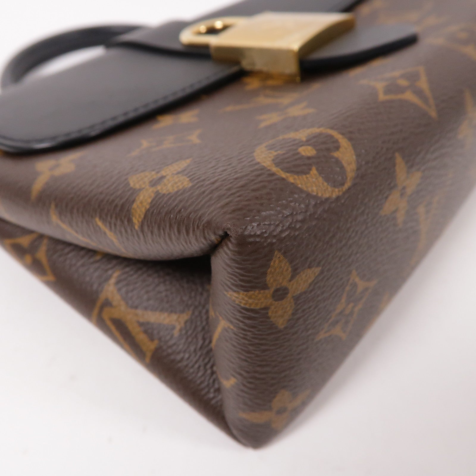LOUIS VUITTON Monogram/牛皮皮革LockyBB金扣手挽肩背兩用袋黑色