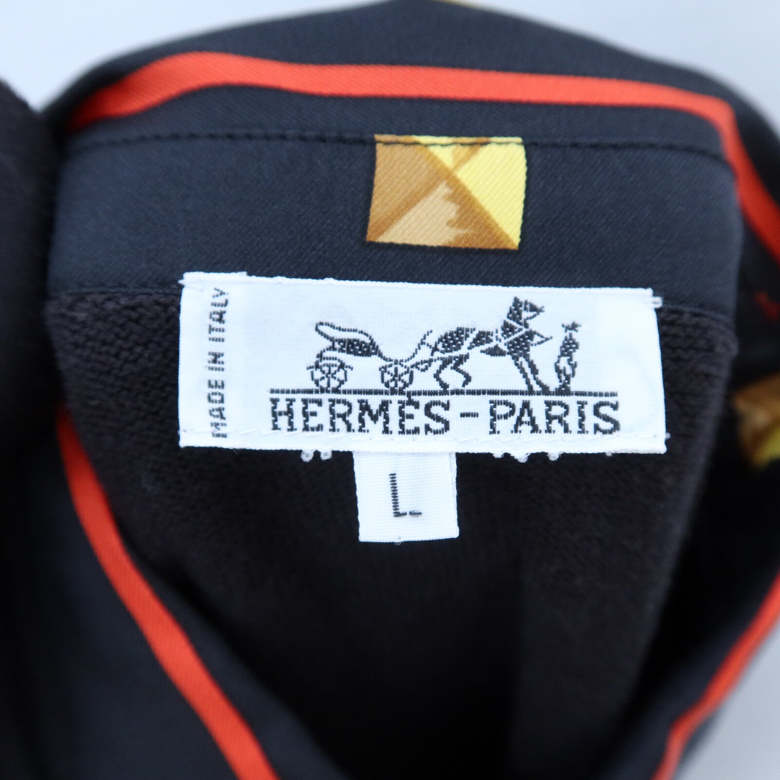HERMES Silk/Cotton/Cashmere Les Cles Long-sleeve Top上衣