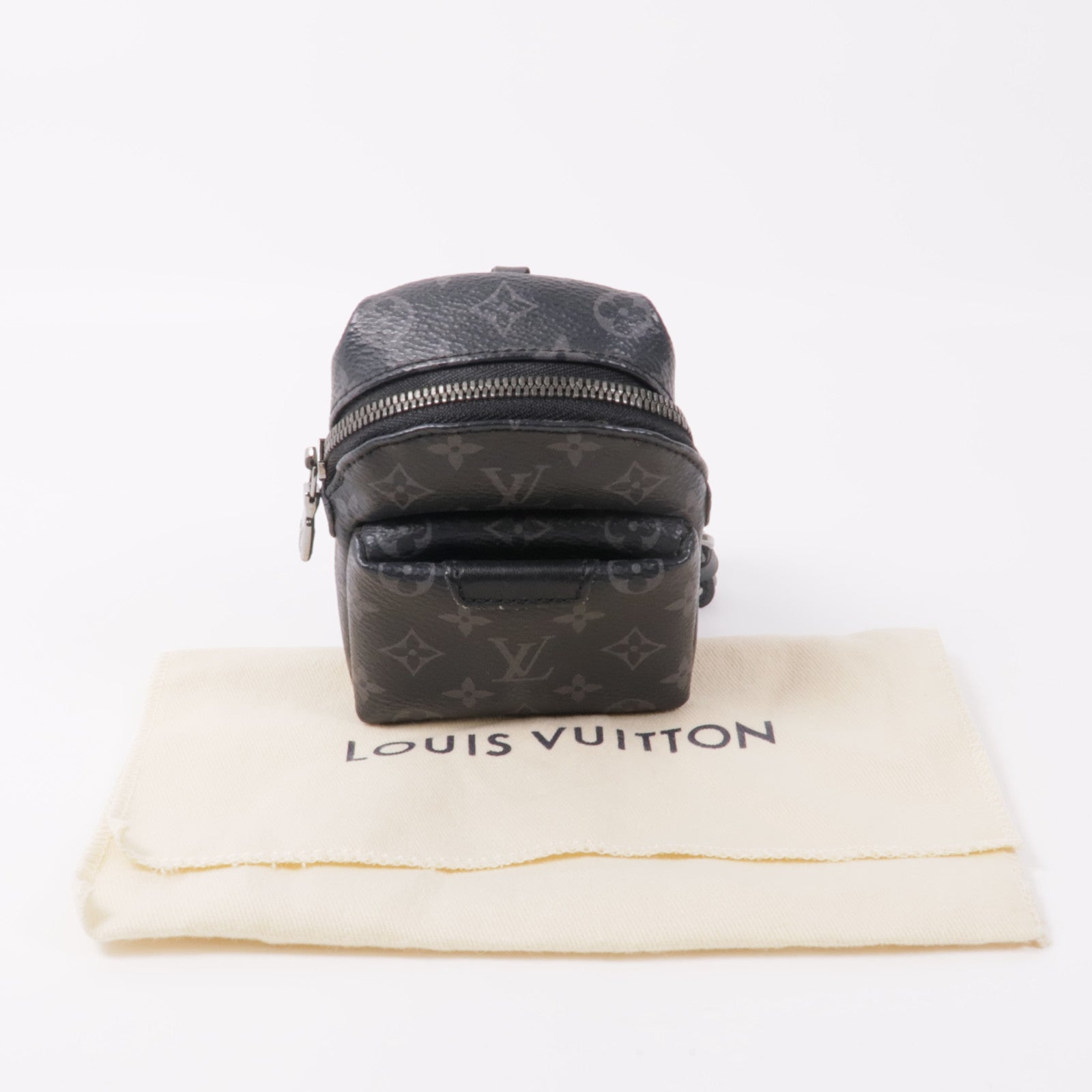 LOUIS VUITTON Monogram Eclipse Charm銀扣零錢包
