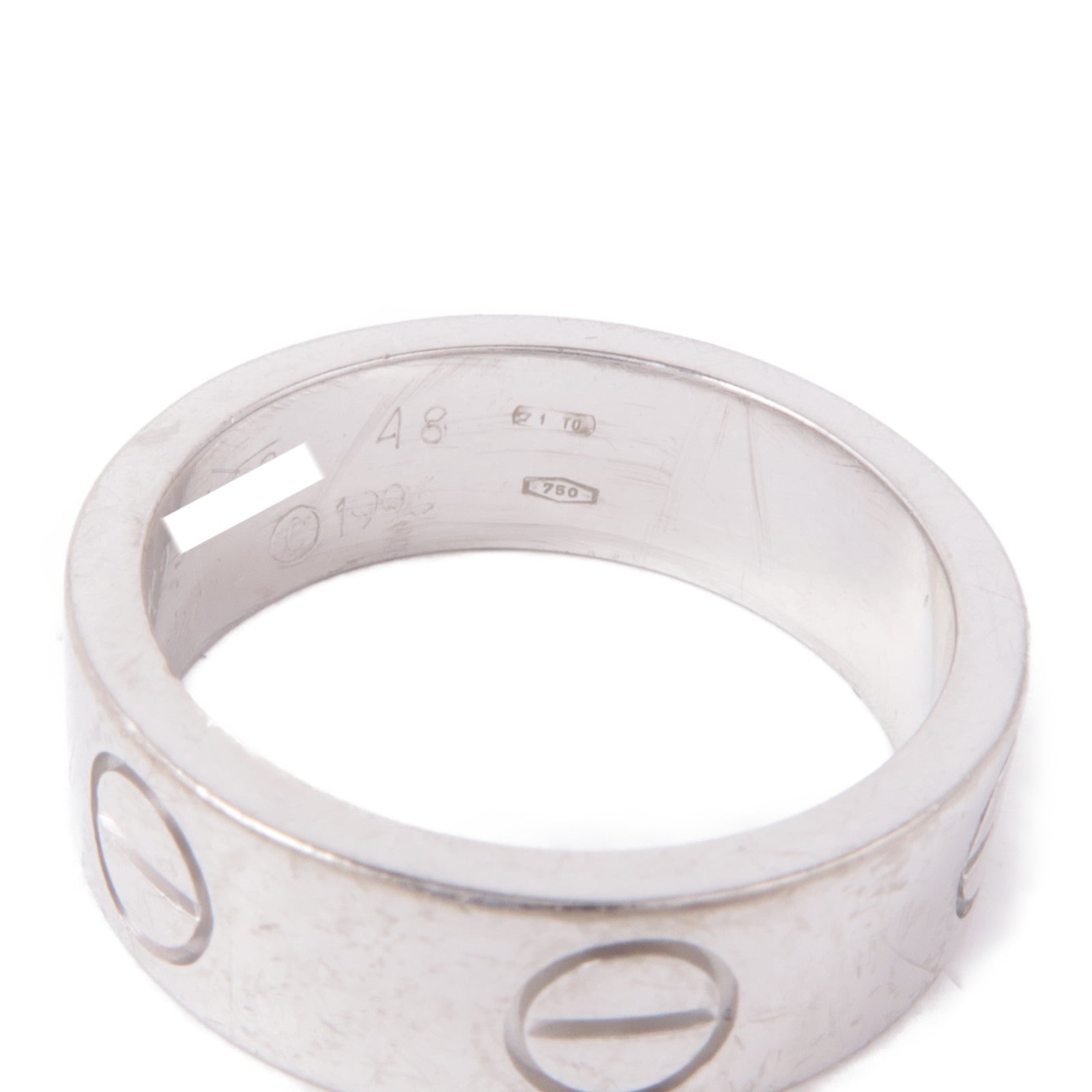 CARTIER 18K白金Love Ring戒指Cartier#48/US#4.25