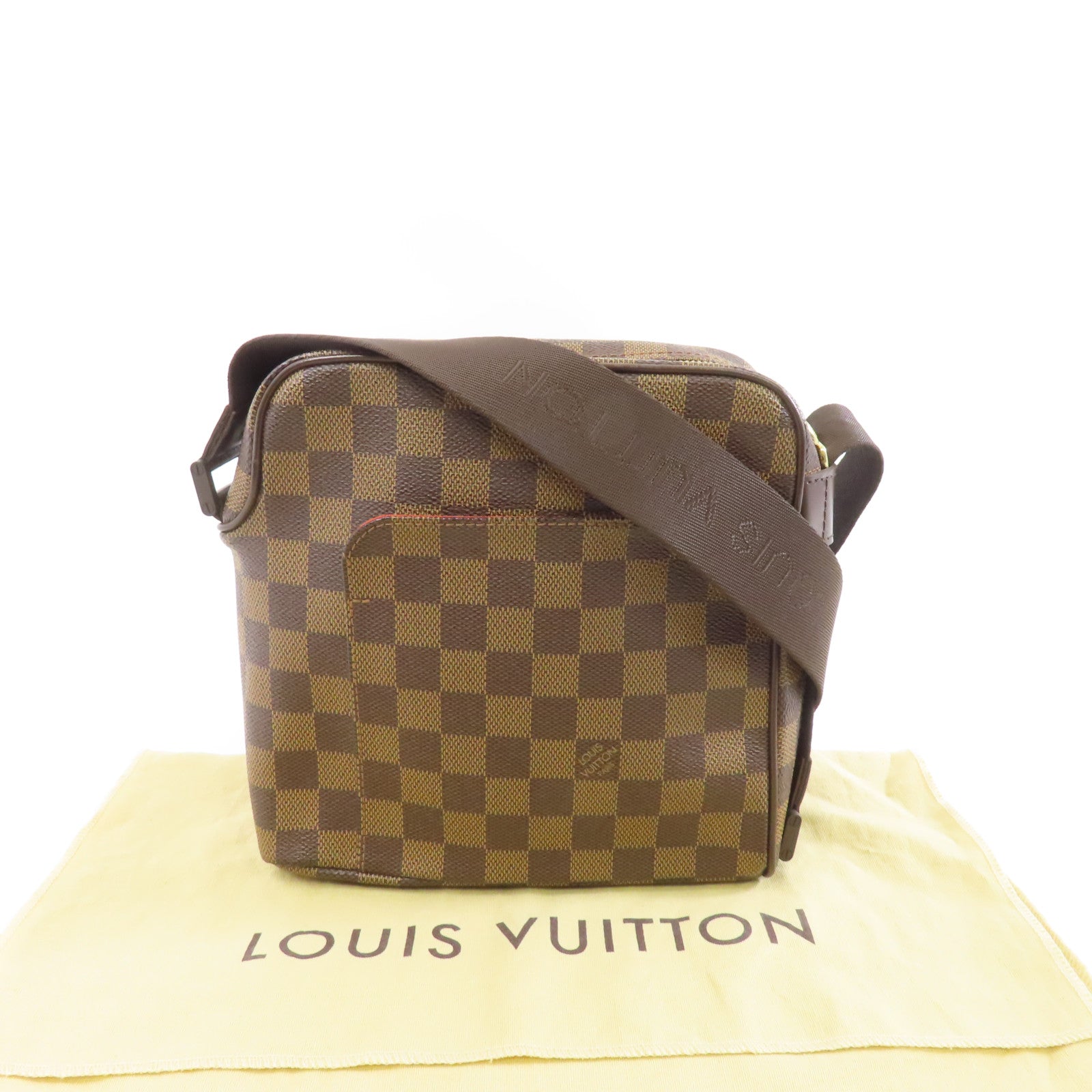 LOUIS VUITTON Damier Olav PM金扣肩背袋啡色