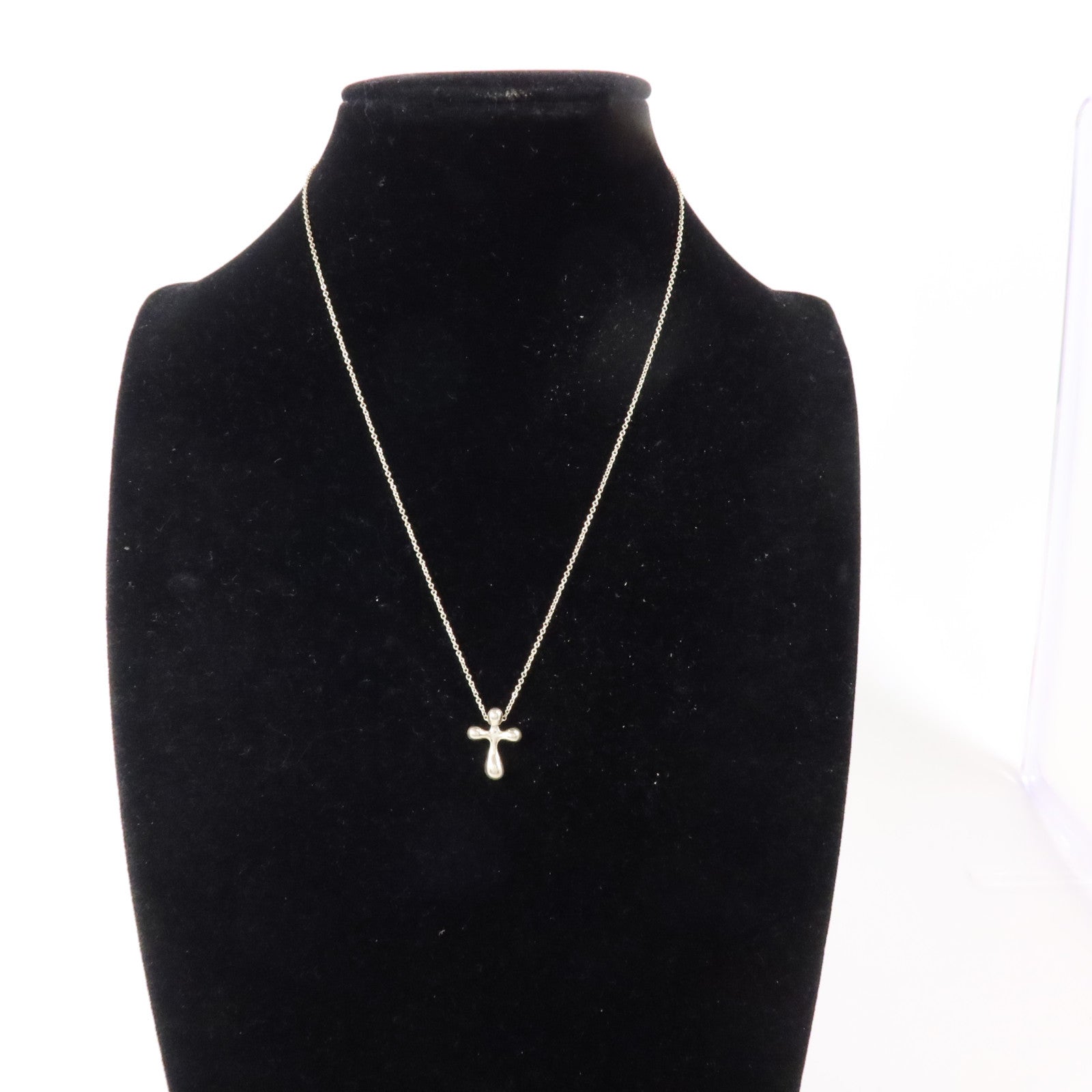 TIFFANY＆CO 925純銀Elsa Peretti Cross Necklace項鏈