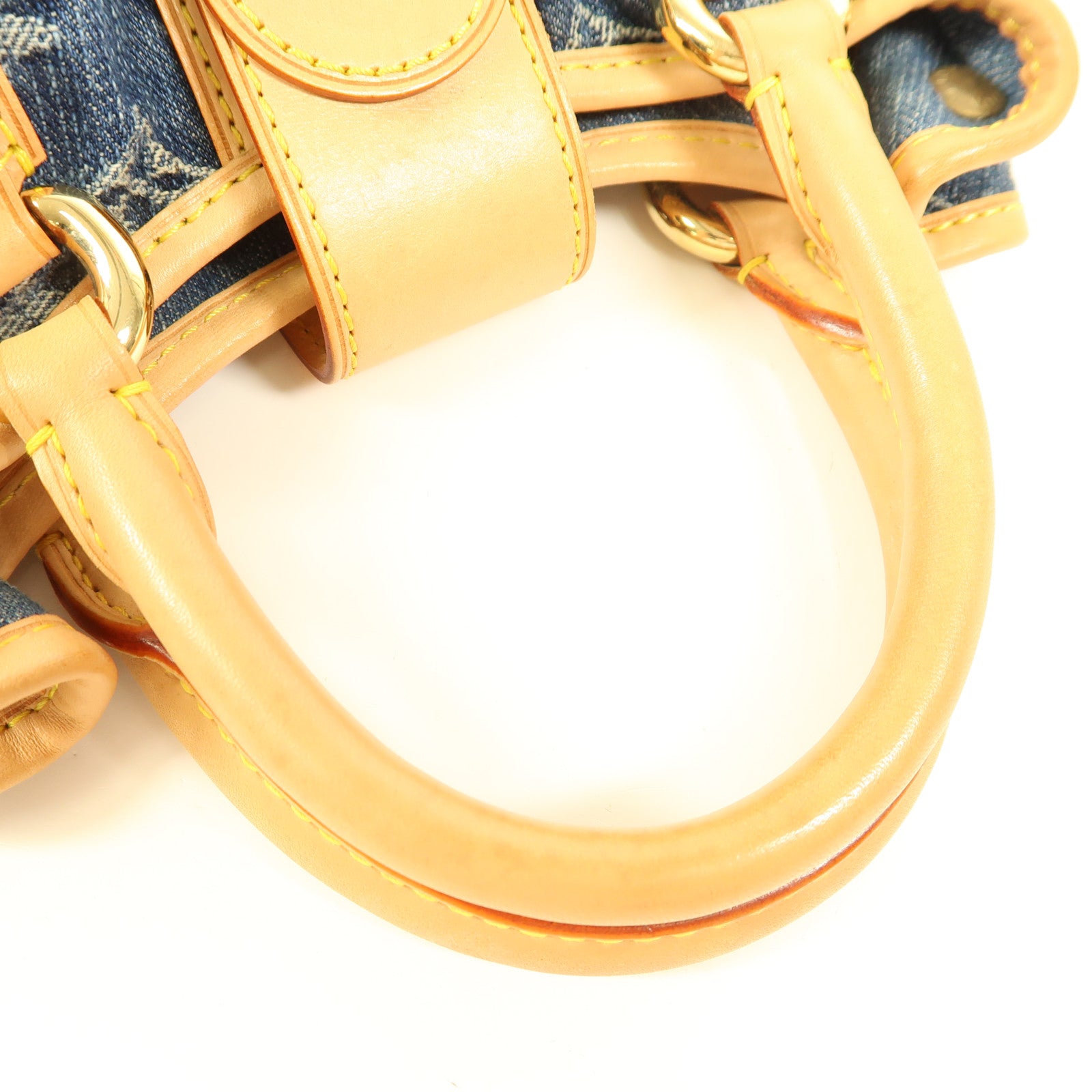 LOUIS VUITTON Monogram Denim Pleaty金扣手挽袋