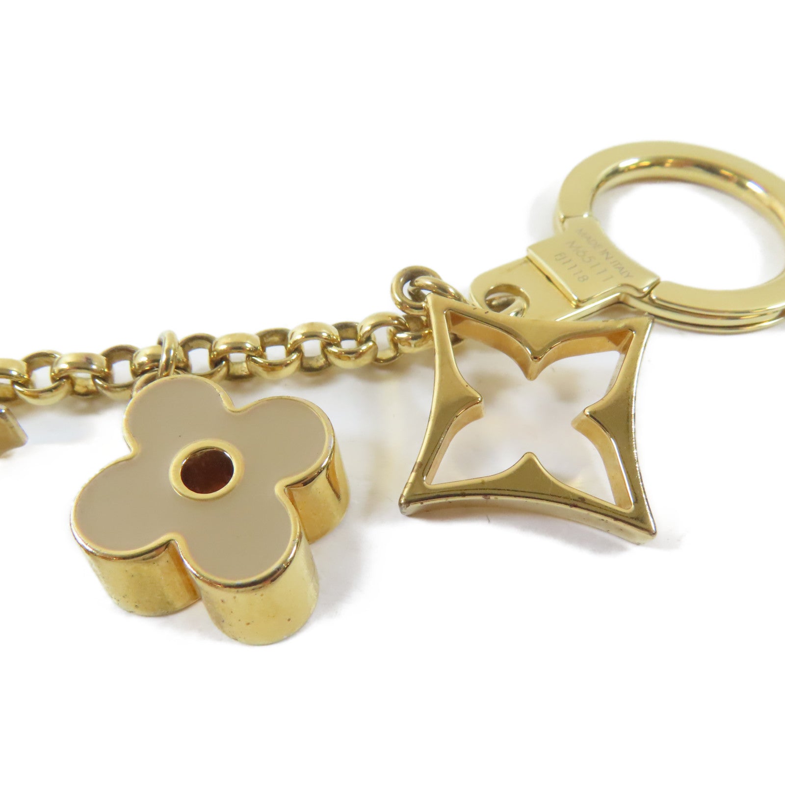 LOUIS VUITTON 金屬Fleur-de-Monogram Charm掛飾金色
