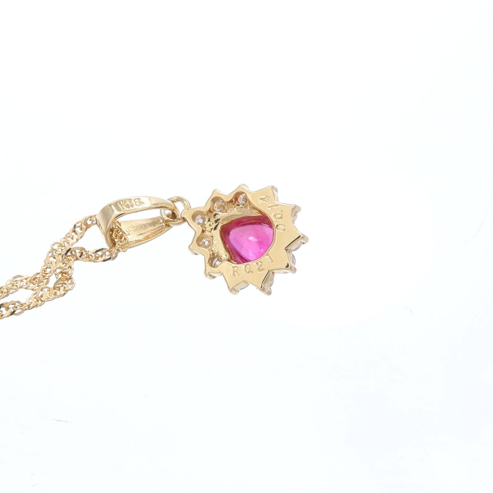 JEWELRY 18K黃金Ruby Diamond Necklace紅寶石/鑽石項鍊