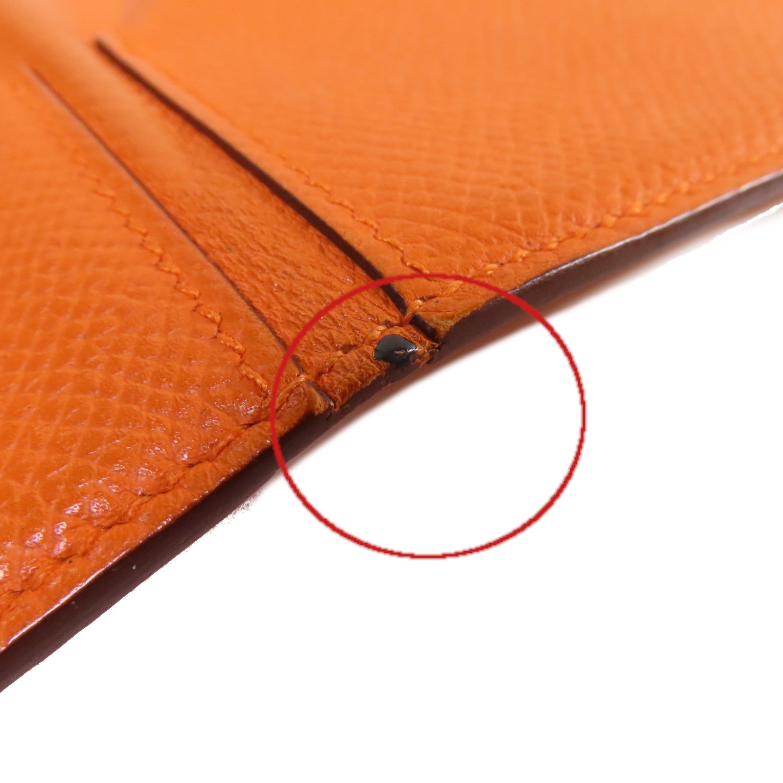 HERMES Epsom皮革Card Case卡片套Orange橙色