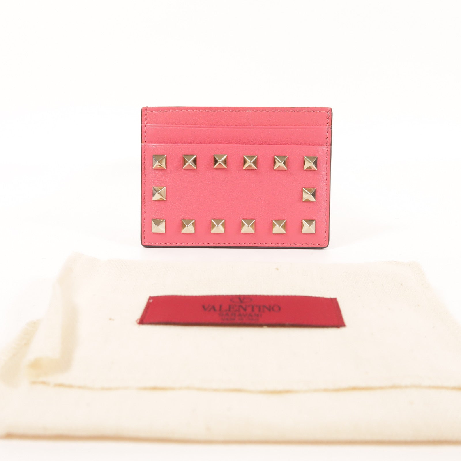 Valentino 牛皮皮革Card Case金扣卡片套