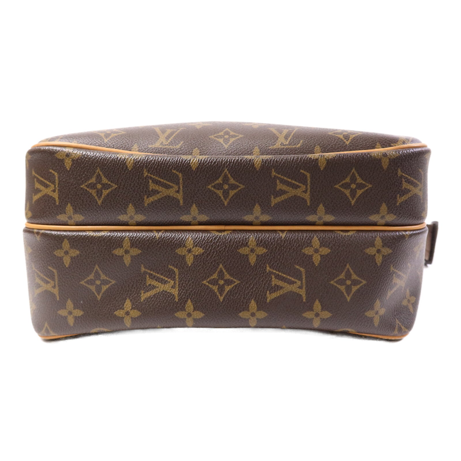 LOUIS VUITTON Monogram Reporter PM金扣肩背袋棕色