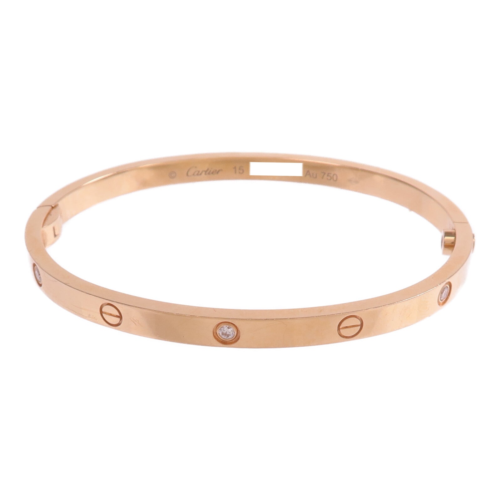 CARTIER 18K玫瑰金Love Bracelet Small Model 6 Diamonds鑽石手鐲Cartier#15