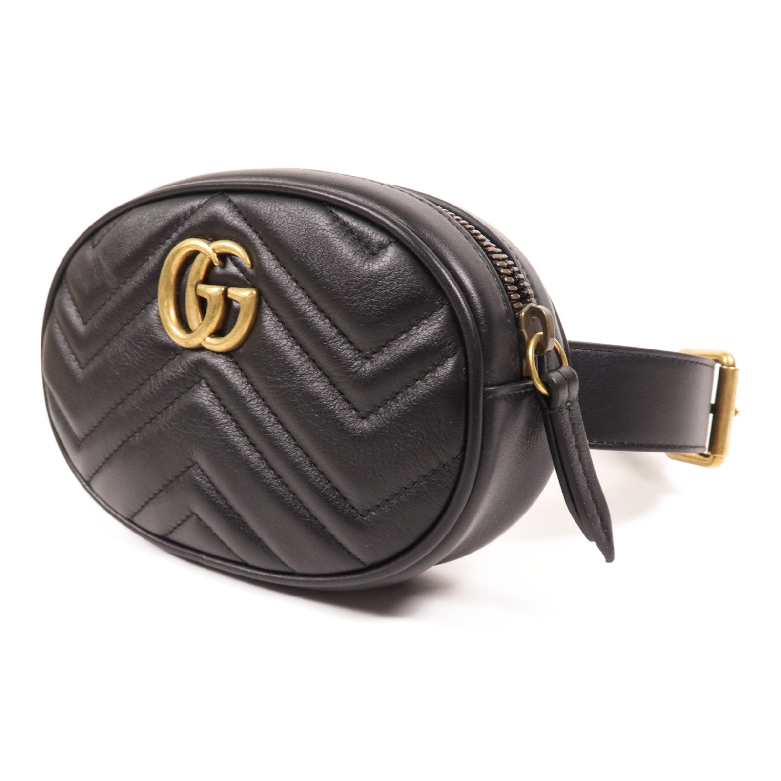 GUCCI 【激減優惠】牛皮皮革GG Marmont Waist金扣腰包