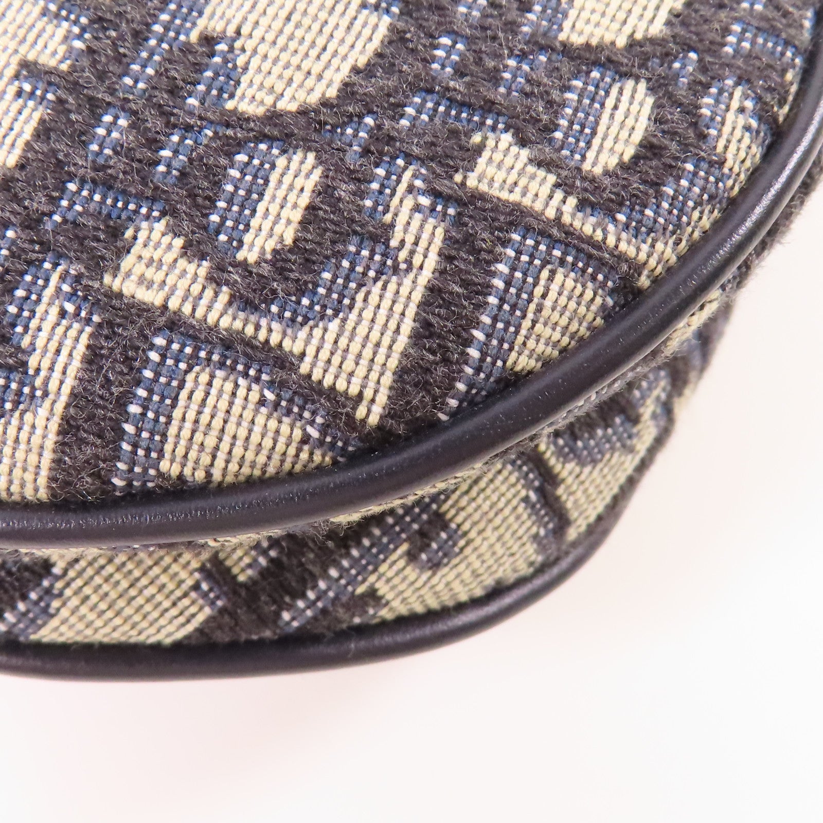 Dior CD GHW Mini Saddle Handbag Canvas Navy/Beige