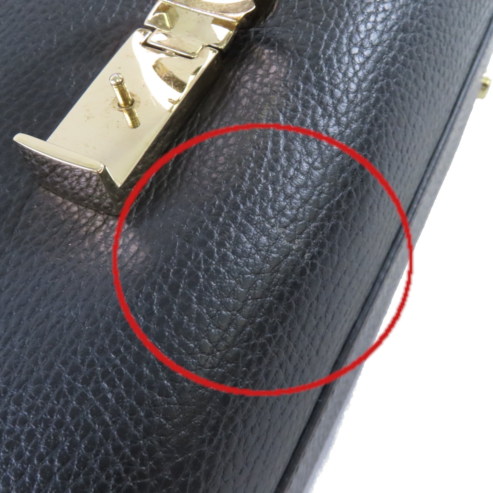 GUCCI 牛皮皮革Interlocking G Shoulder Bag金扣手挽肩背兩用袋黑色