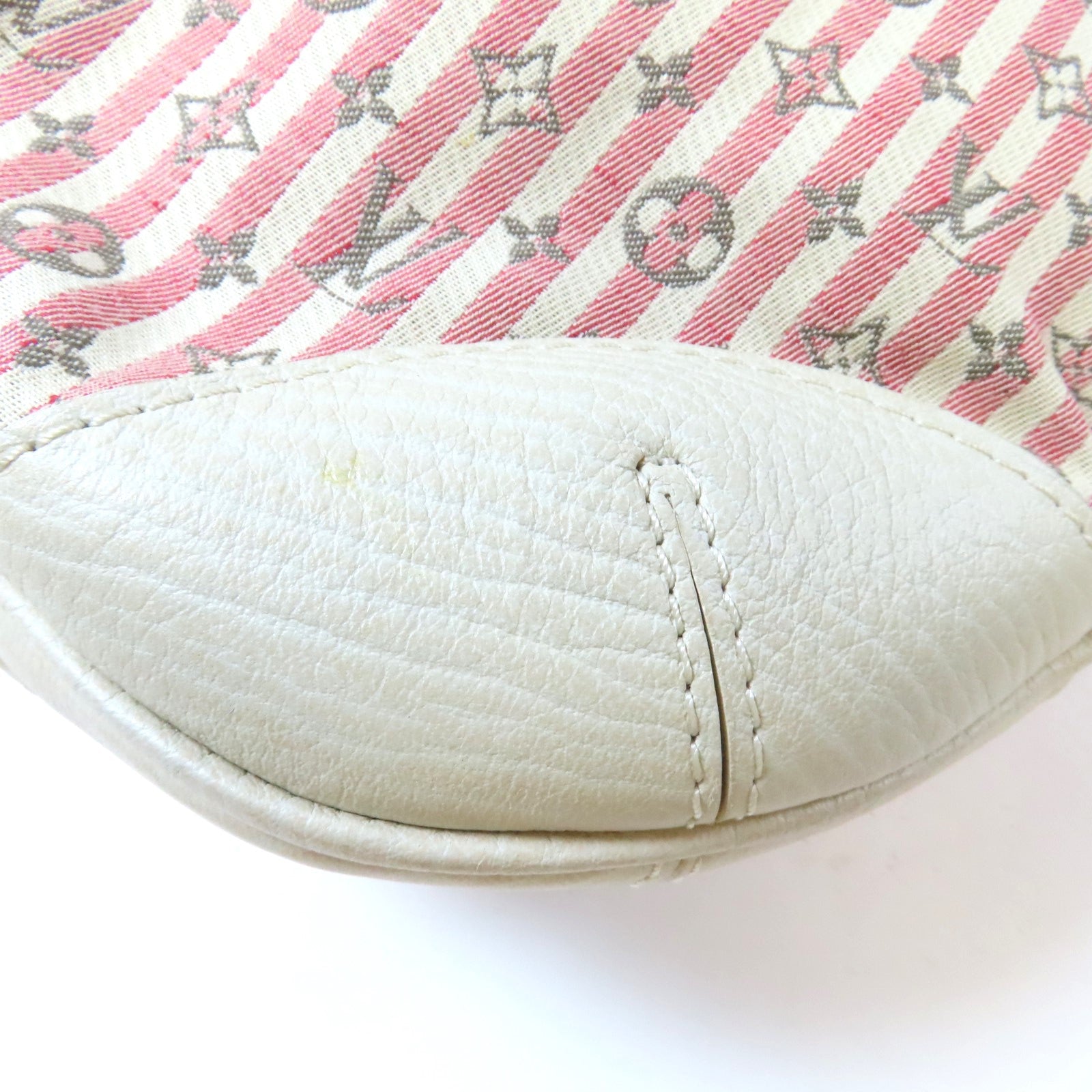 LOUIS VUITTON Monogram Mini Lin Canvas Marina PM金扣肩背袋粉紅色